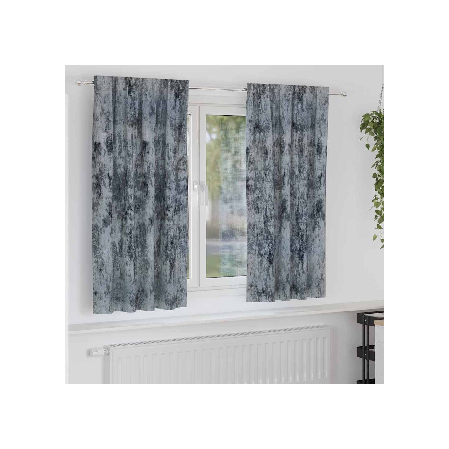Rideaux en velours 2 pc Gris Argenté 175 x 140 cm Velours