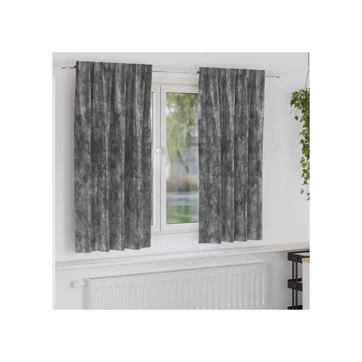 Rideaux en velours 2 pc Gris 175 x 140 cm Velours