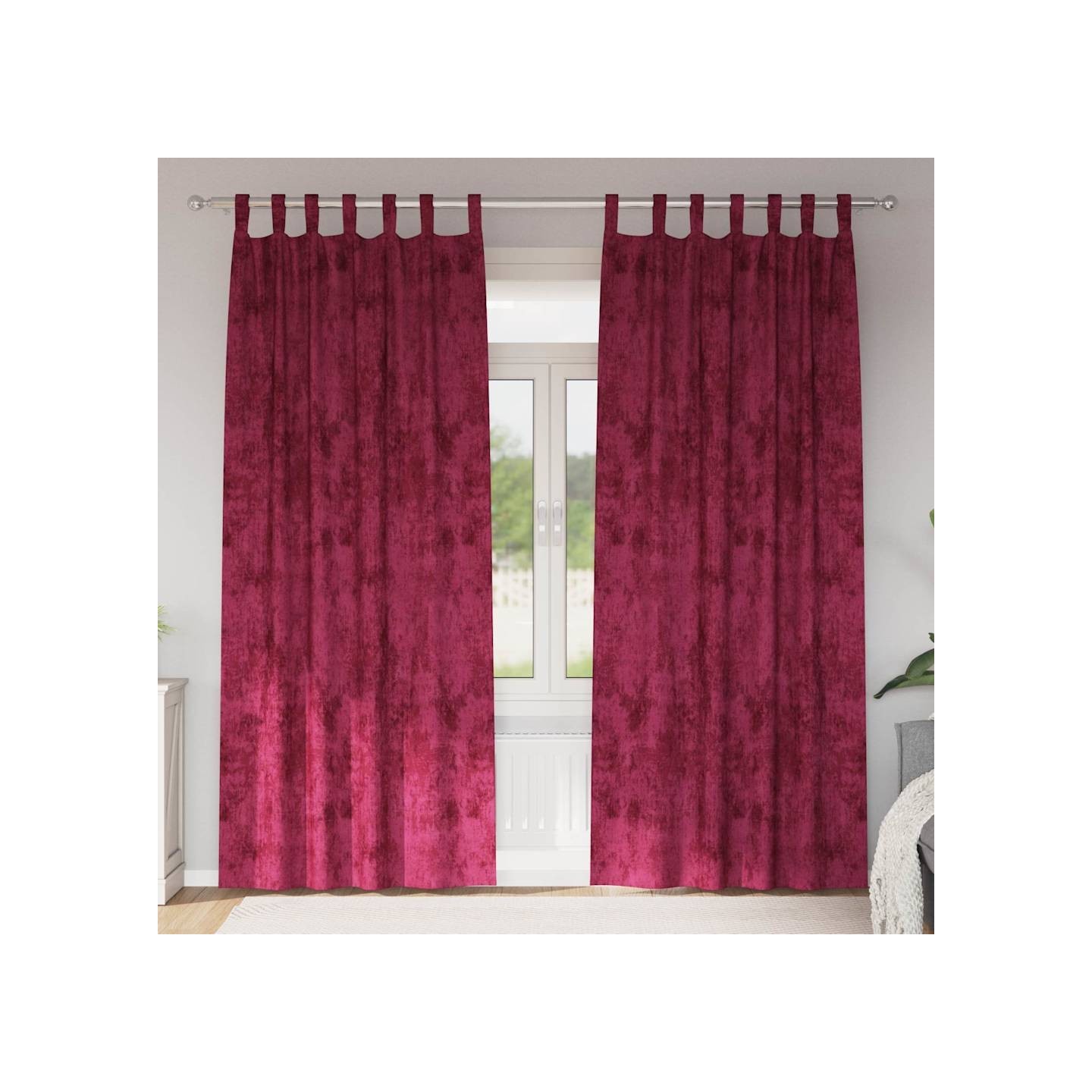 Rideaux en velours 2 pc Rouge bordeaux 225 x 140 cm Velours