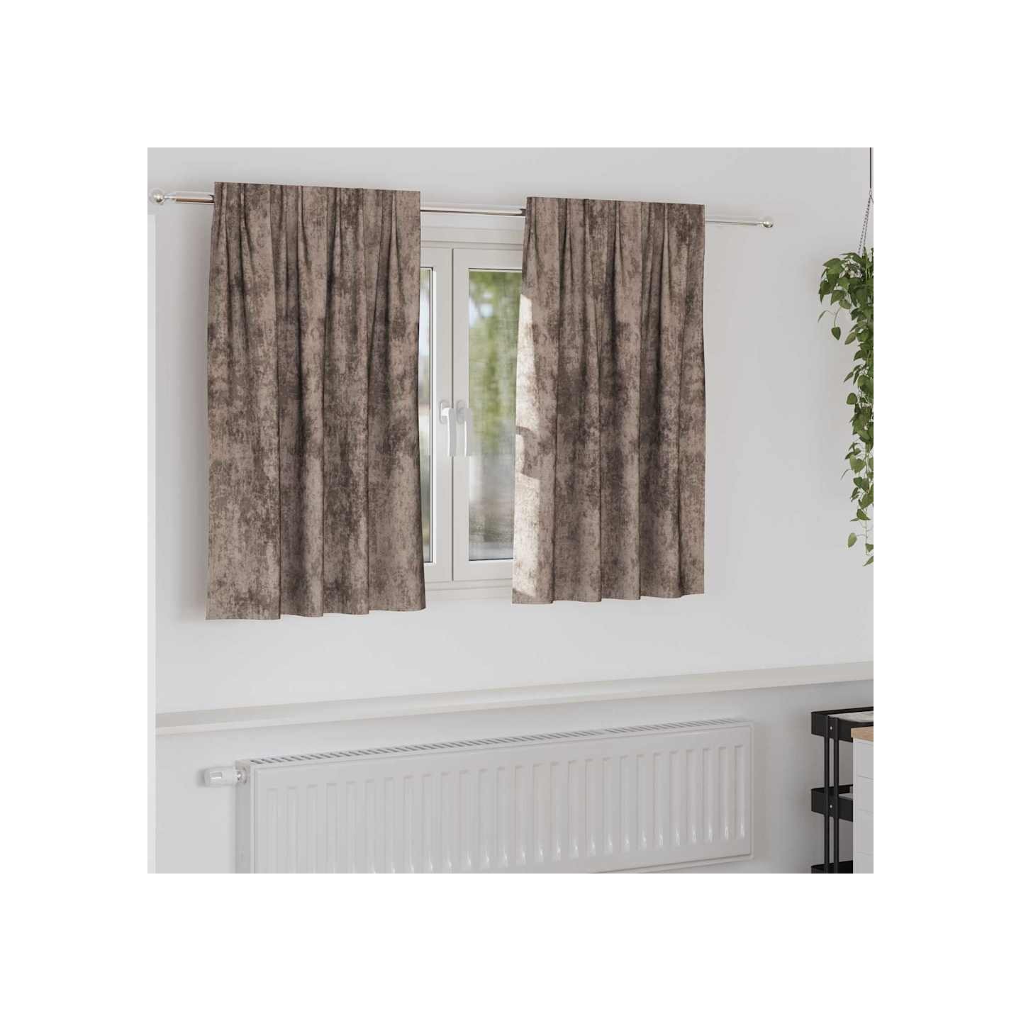 Rideaux en velours 2 pc Cappuccino 140 x 140 cm Velours
