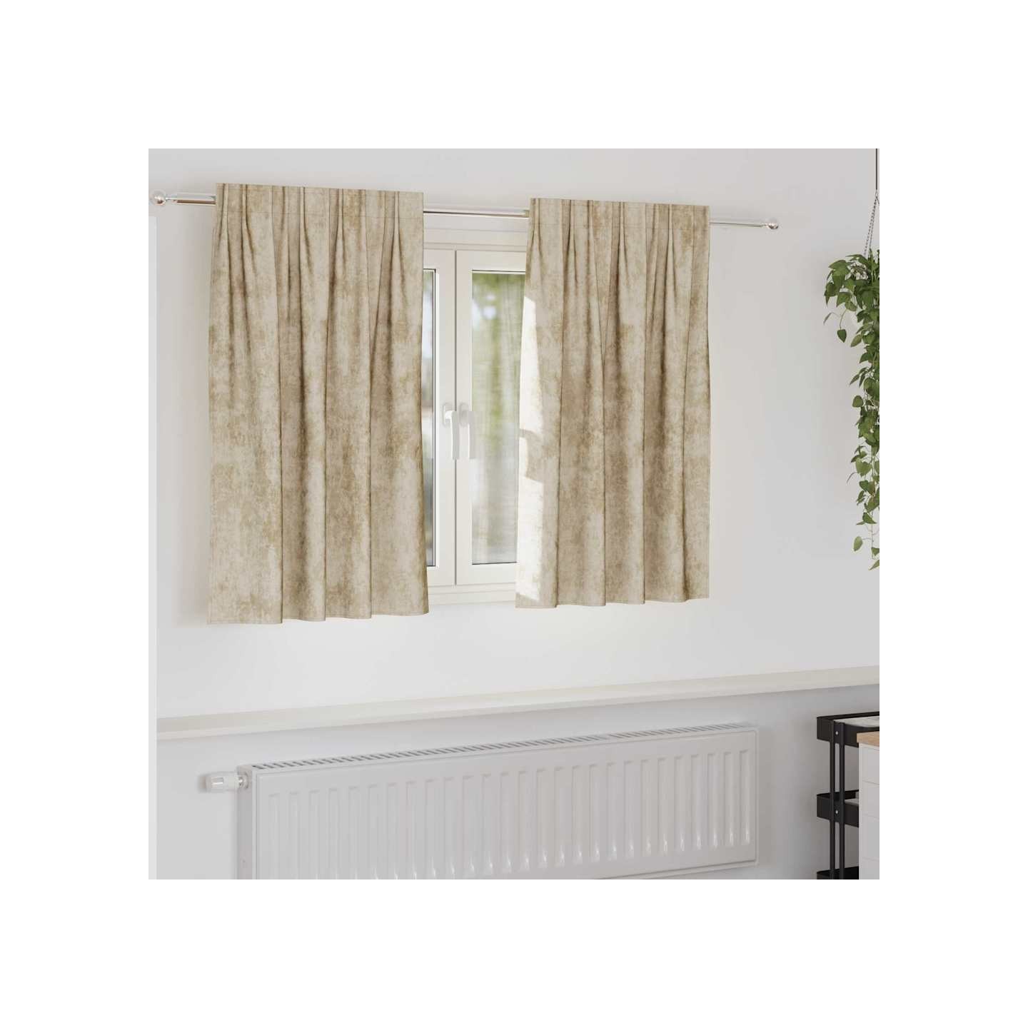 Rideaux en velours 2 pc Crème 140 x 140 cm Velours