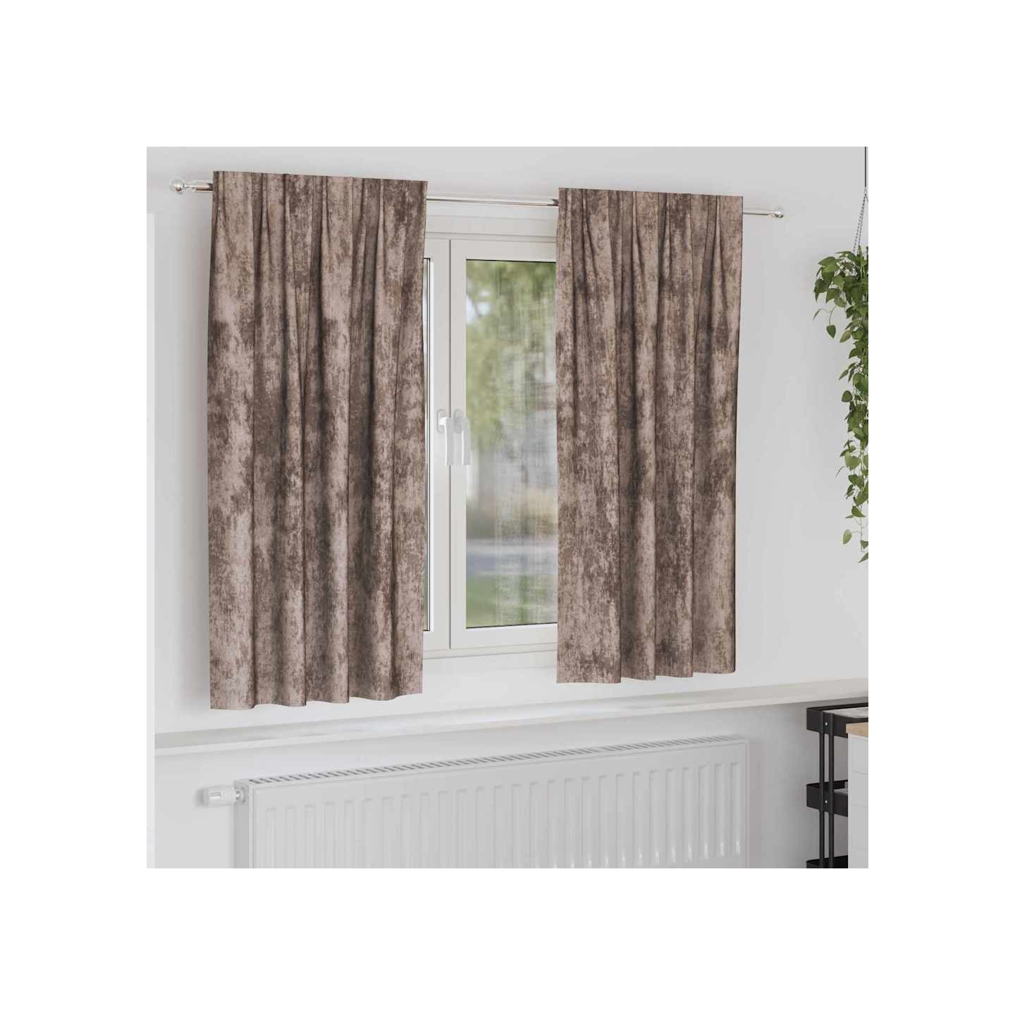 Rideaux en velours 2 pc Cappuccino 175 x 140 cm Velours