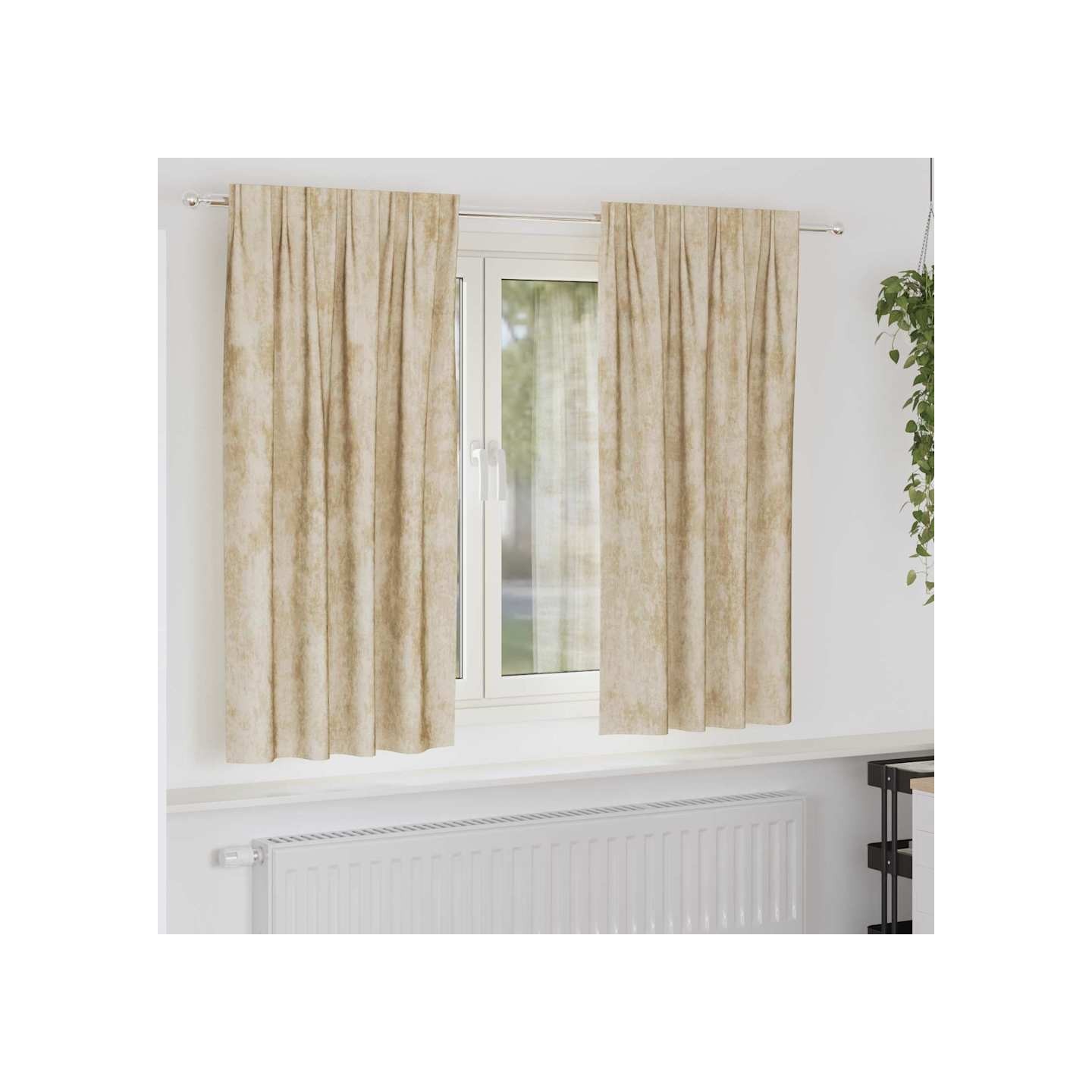 Rideaux en velours 2 pc Crème 175 x 140 cm Velours