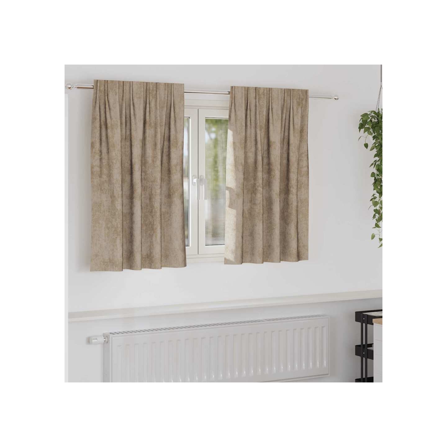 Rideaux en velours 2 pc Champagne 140 x 140 cm Velours