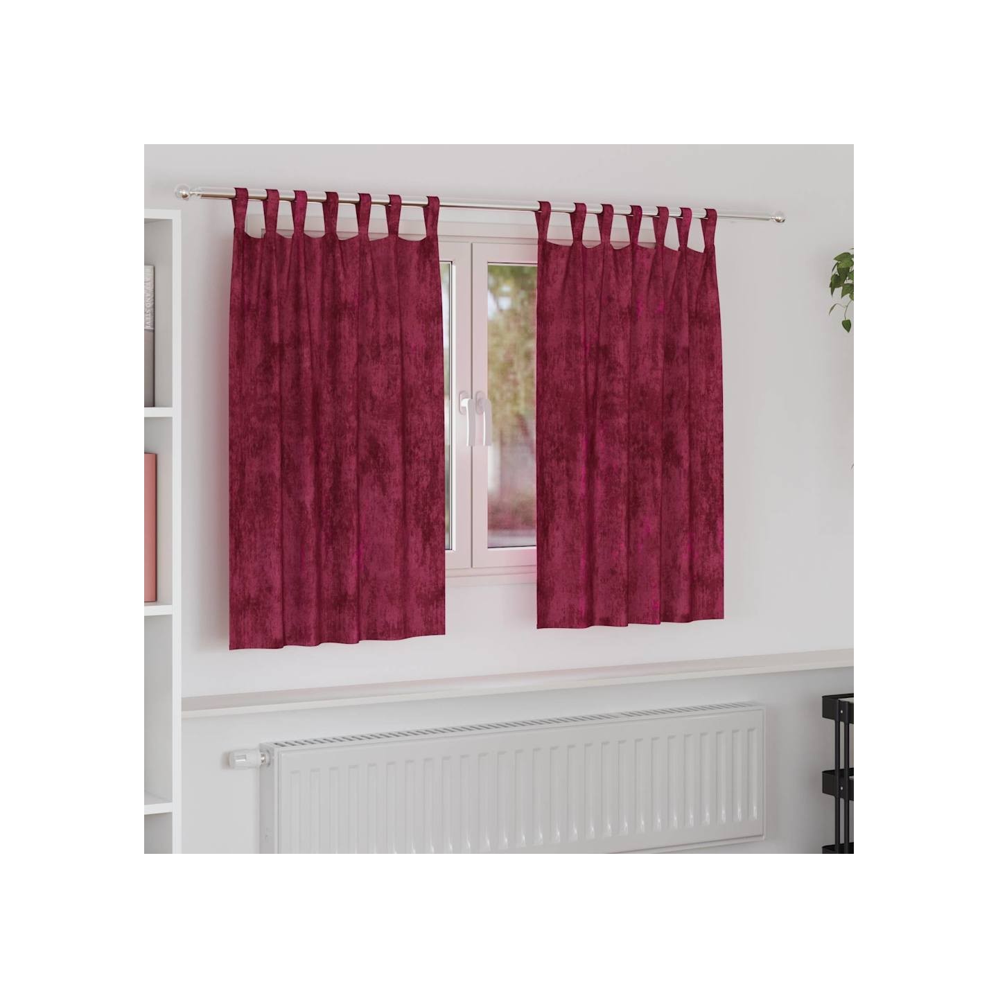 Rideaux en velours 2 pc Bordeaux 140 x 140 cm Velours