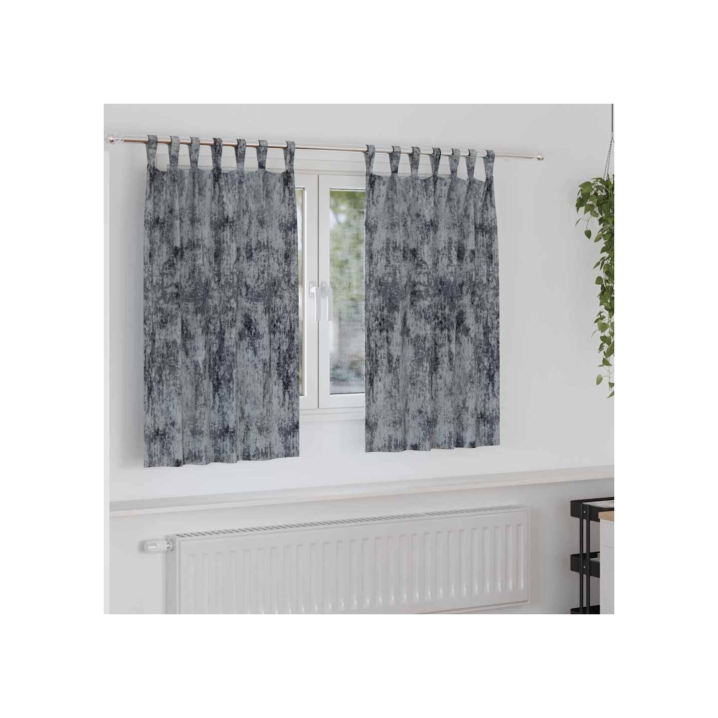 Rideaux en velours 2 pc Gris Argenté 140 x 140 cm Velours