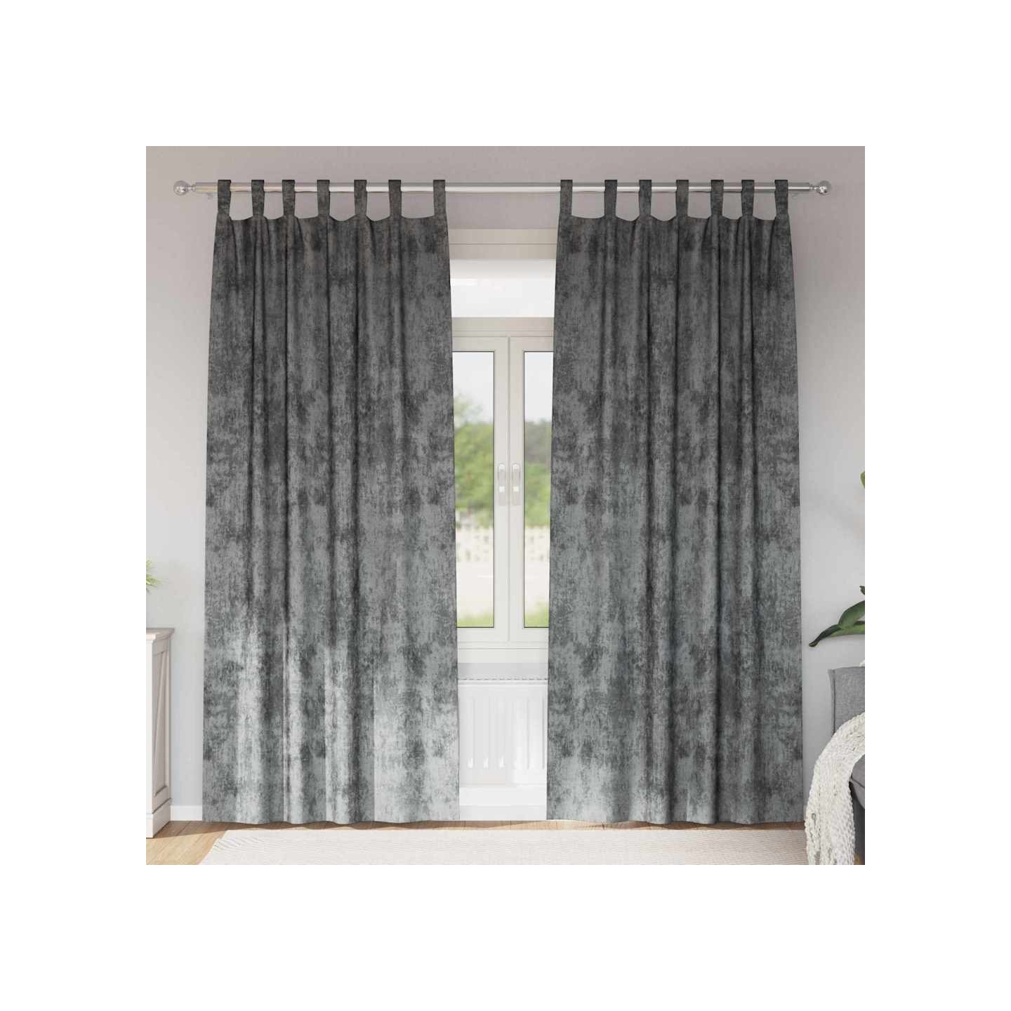 Rideaux en velours 2 pc Gris 225 x 140 cm Velours