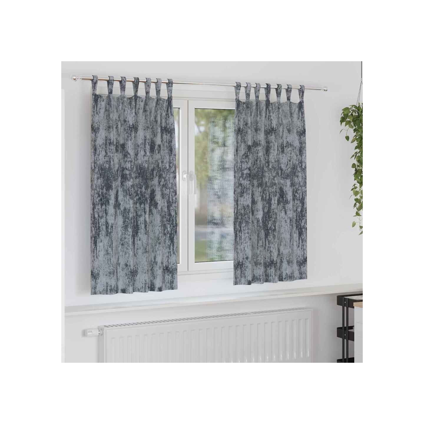 Rideaux en velours 2 pc Gris Argenté 175 x 140 cm Velours