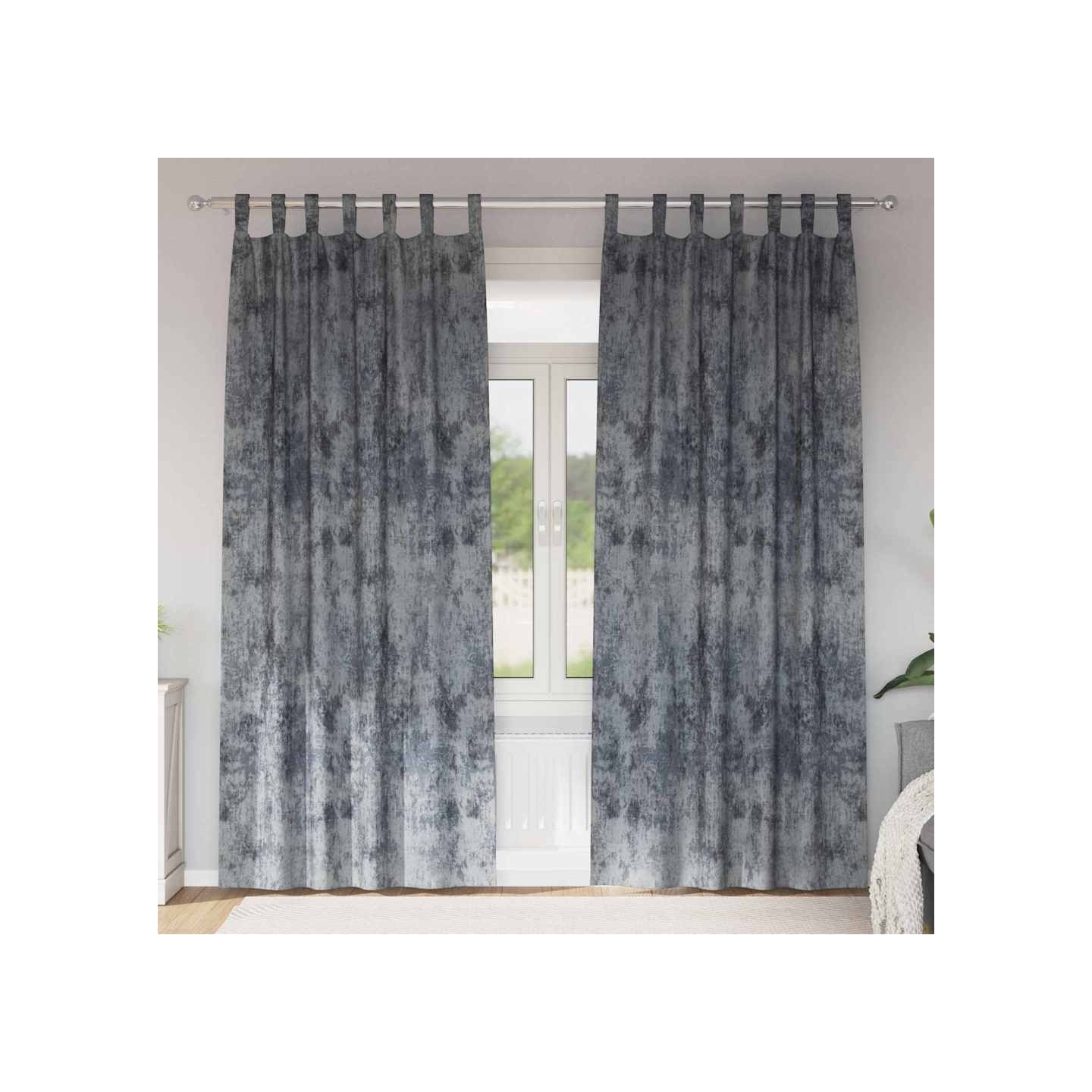 Rideaux en velours 2 pc Gris Argenté 260 x 140 cm Velours