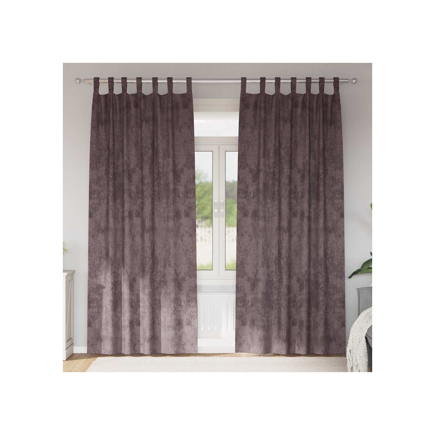 Rideaux en velours 2 pc Marron 225 x 140 cm Velours