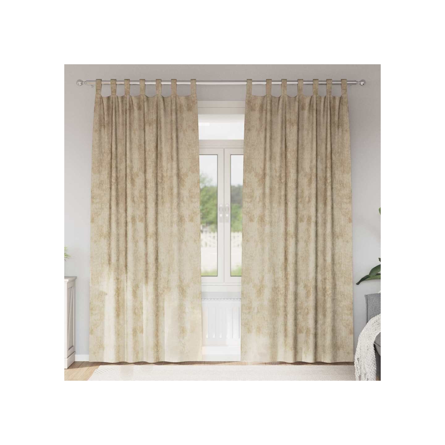 Rideaux en velours 2 pc Crème 245 x 140 cm Velours
