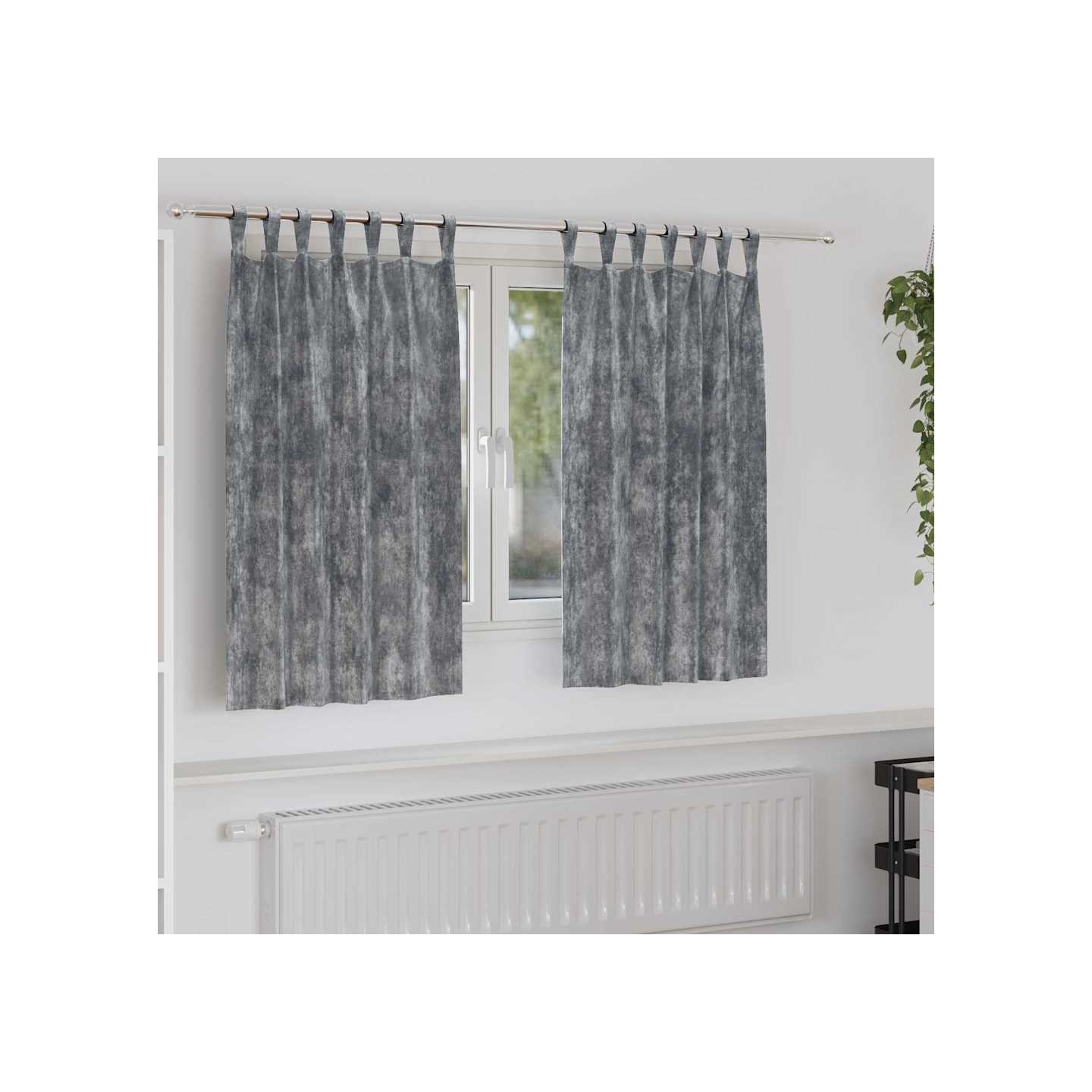 Rideaux en velours 2 pc Gris 140 x 140 cm Velours