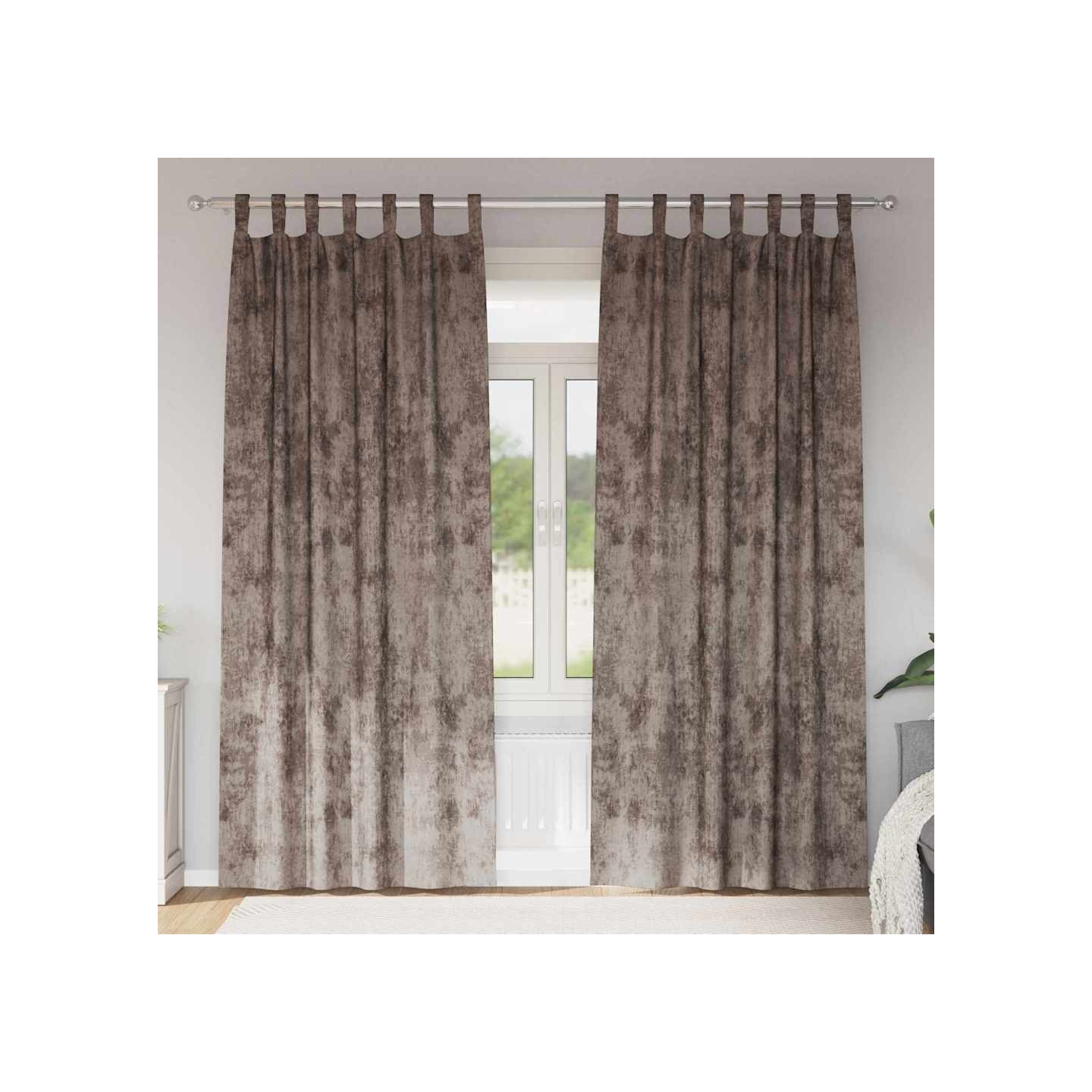 Rideaux en velours 2 pc Cappuccino 260 x 140 cm Velours