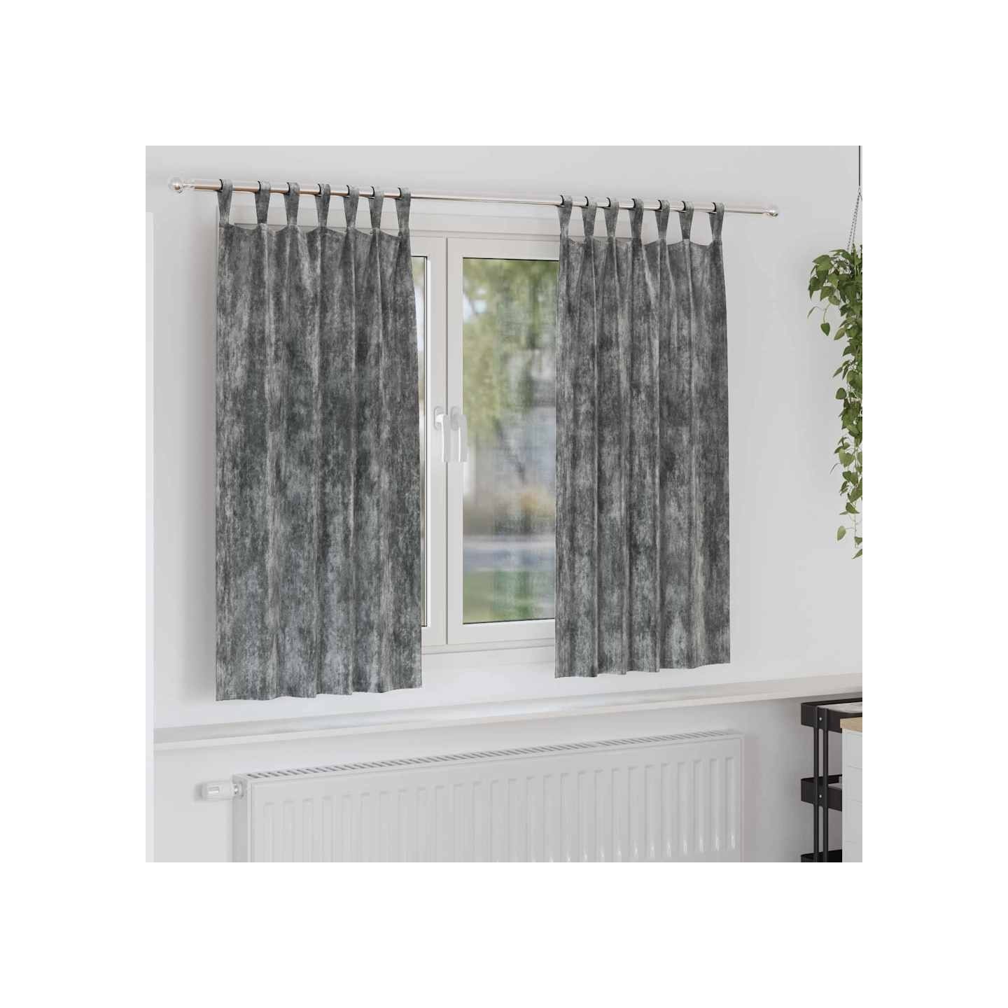 Rideaux en velours 2 pc Gris 175 x 140 cm Velours