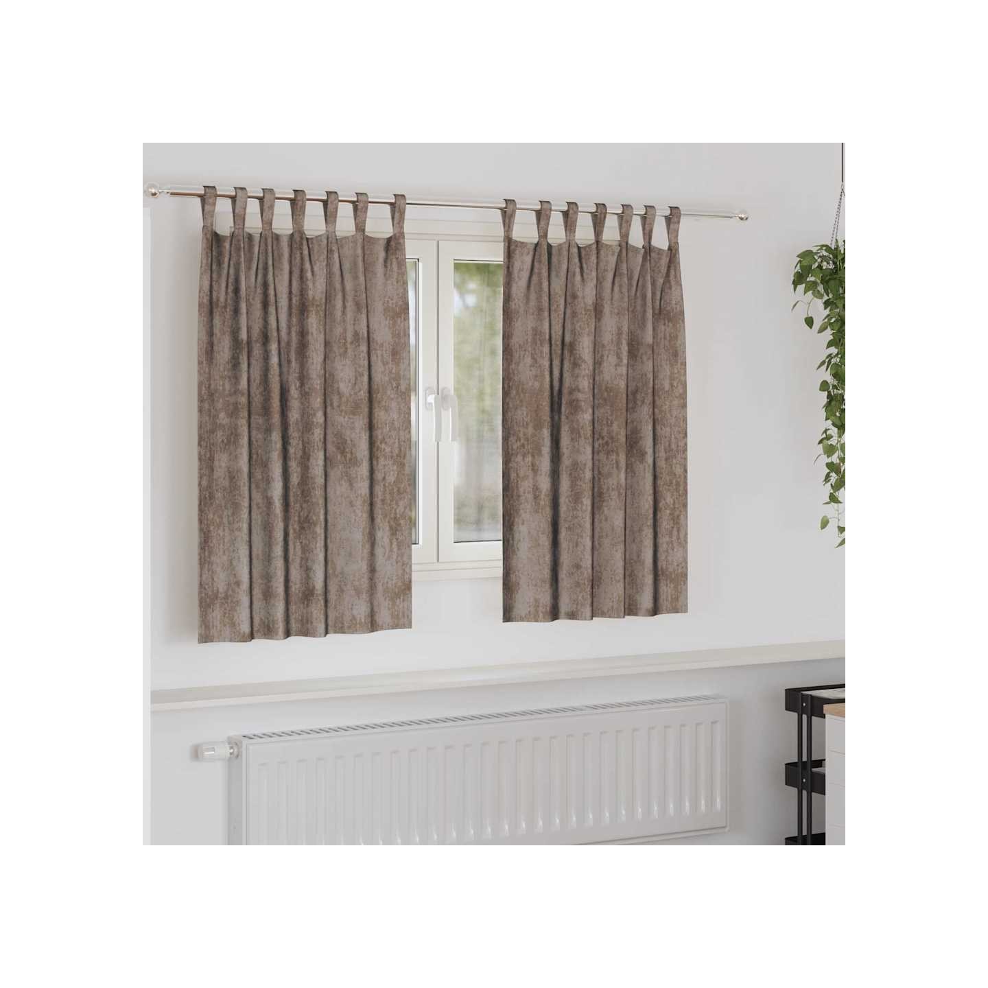 Rideaux en velours 2 pc Cappuccino 140 x 140 cm Velours