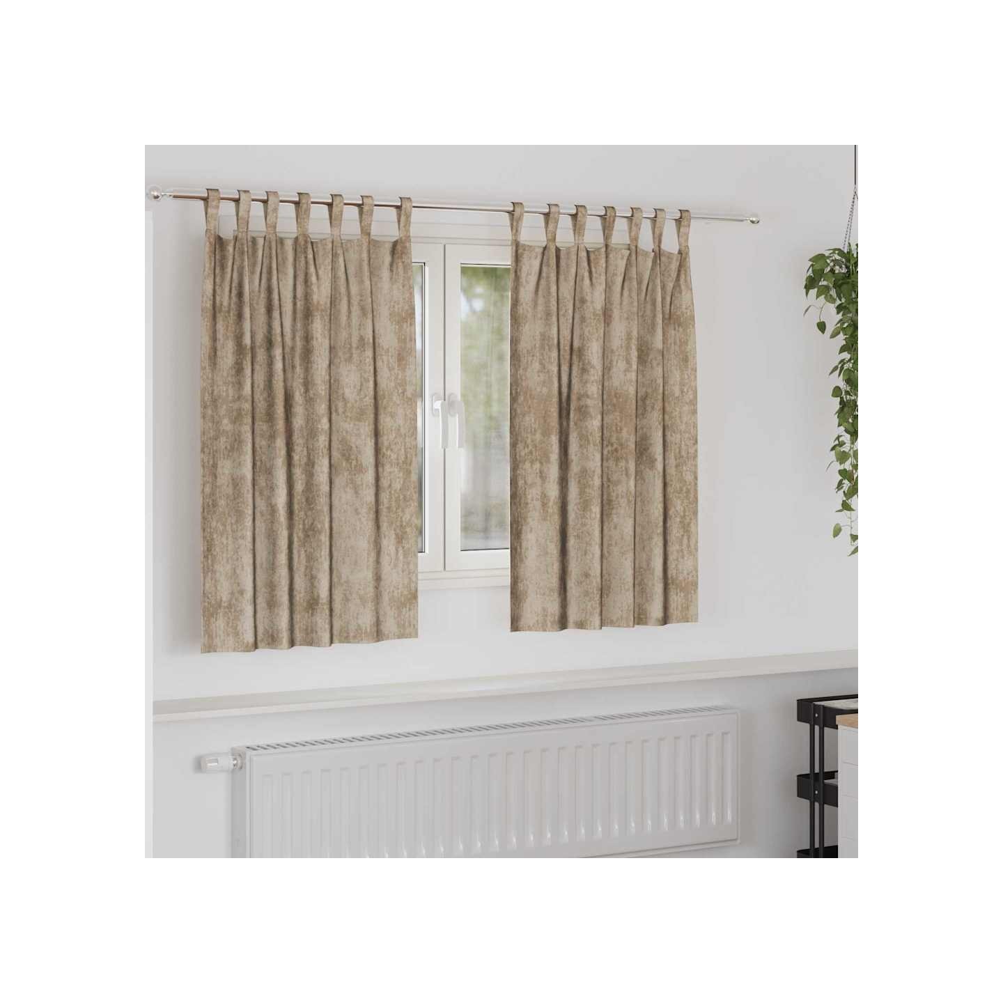 Rideaux en velours 2 pc Champagne 140 x 140 cm Velours