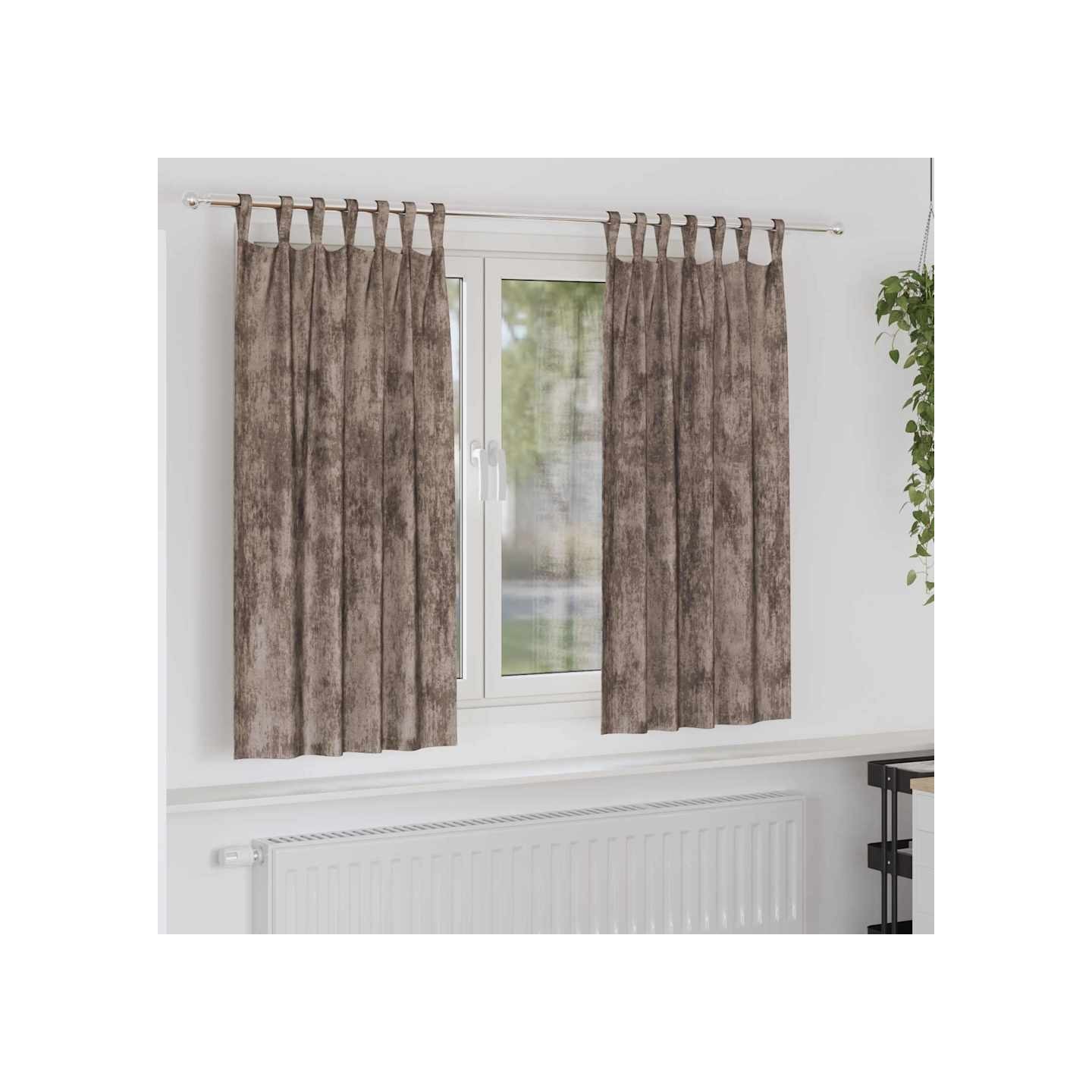 Rideaux en velours 2 pc Cappuccino 175 x 140 cm Velours