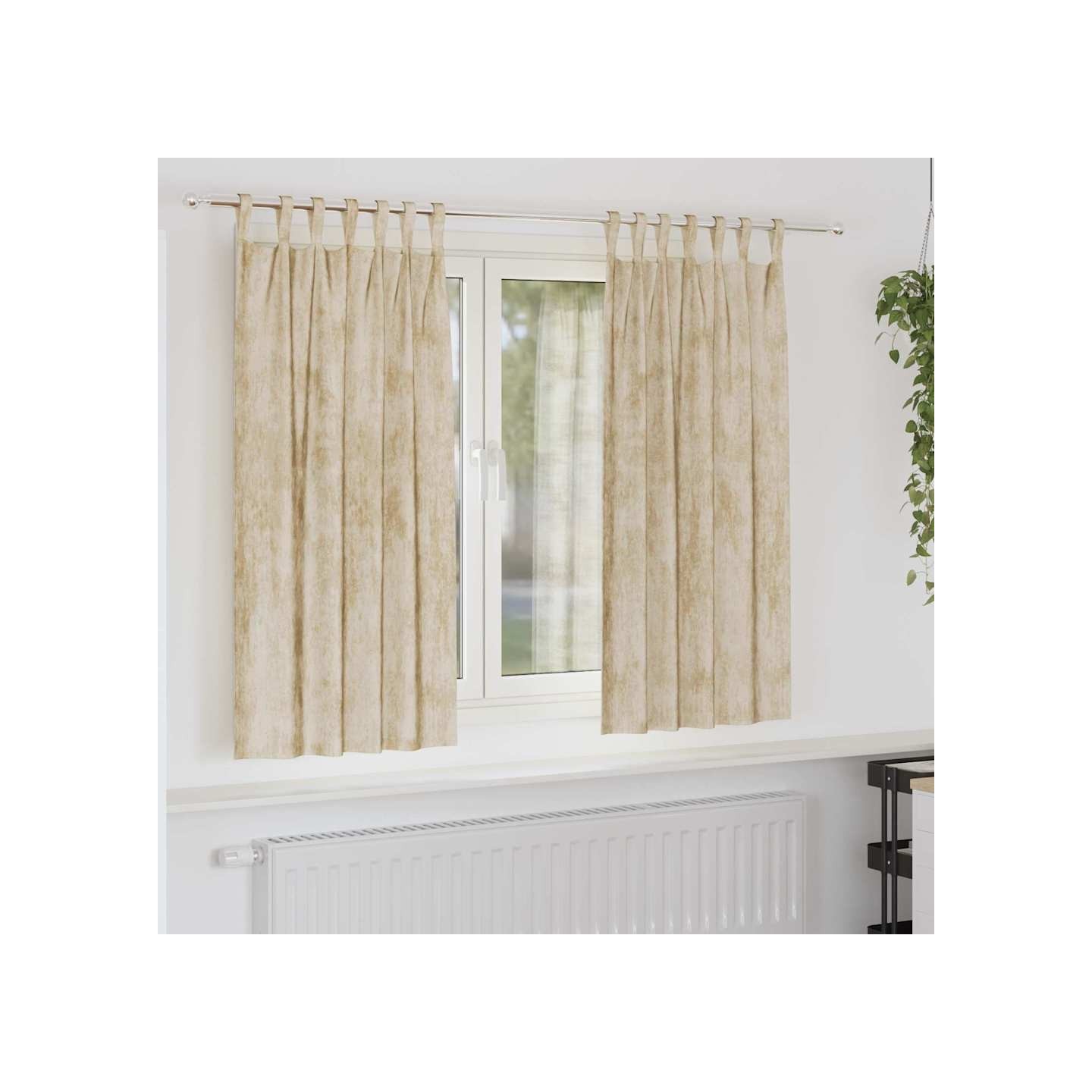 Rideaux en velours 2 pc Crème 175 x 140 cm Velours