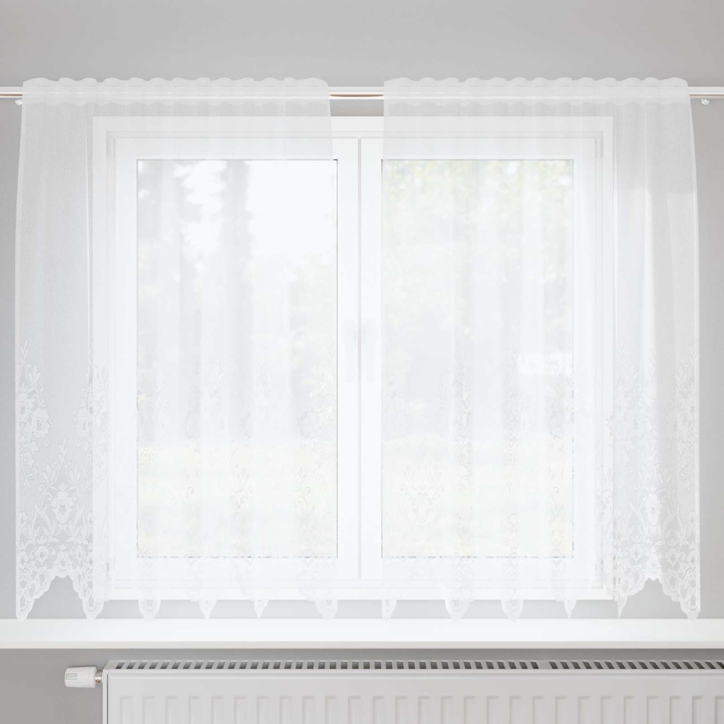 Rideau en Dentelle Blanc 180 x 150 cm Polyester