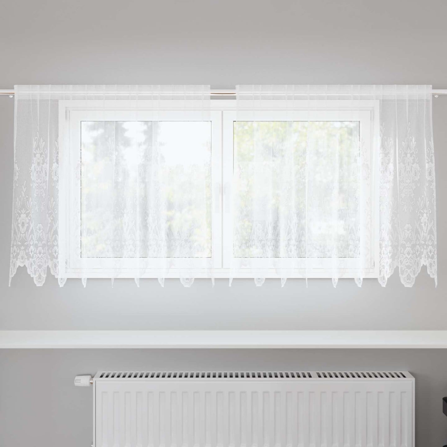 Rideau en Dentelle Blanc 120 x 200 cm Polyester