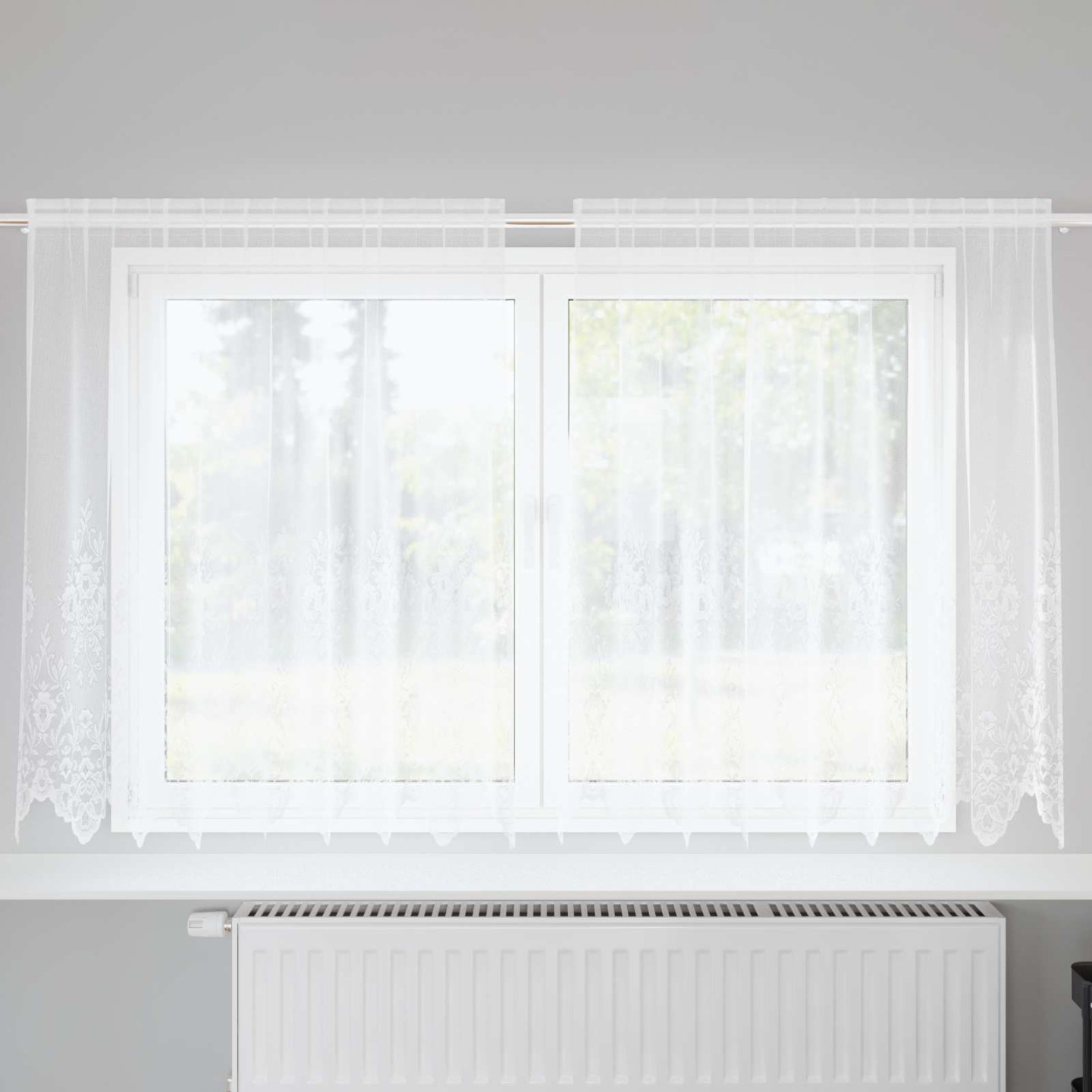 Rideau en Dentelle Blanc 180 x 200 cm Polyester