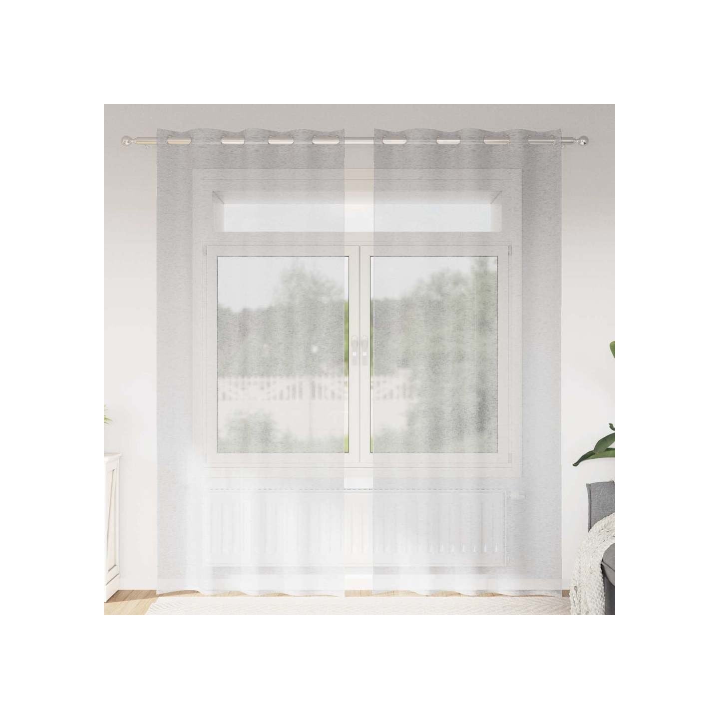 Rideau en Voile 2 pc Gris clair 260 x 140 cm Polyester