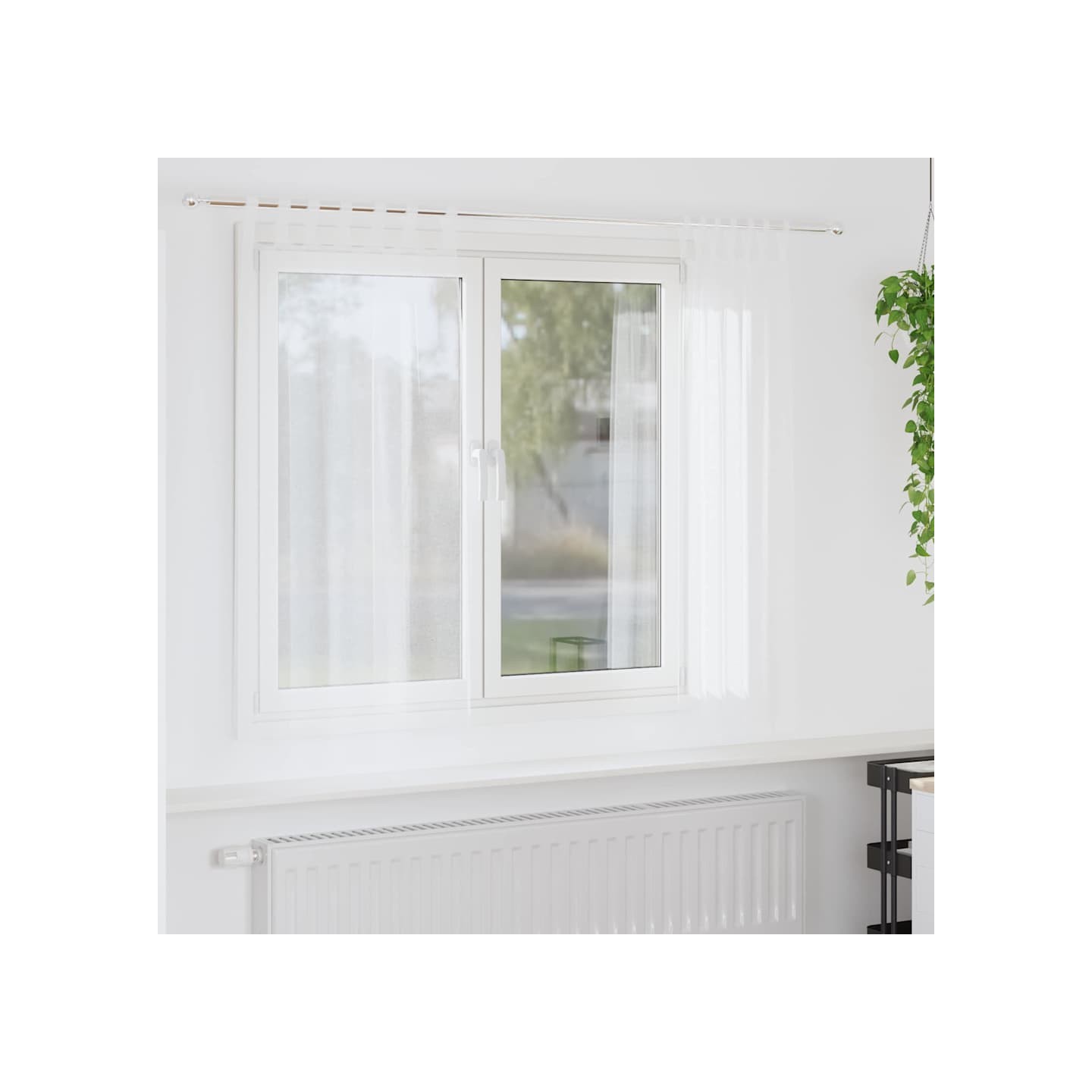 Rideau en Voile 2 pc Blanc 175 x 140 cm Polyester