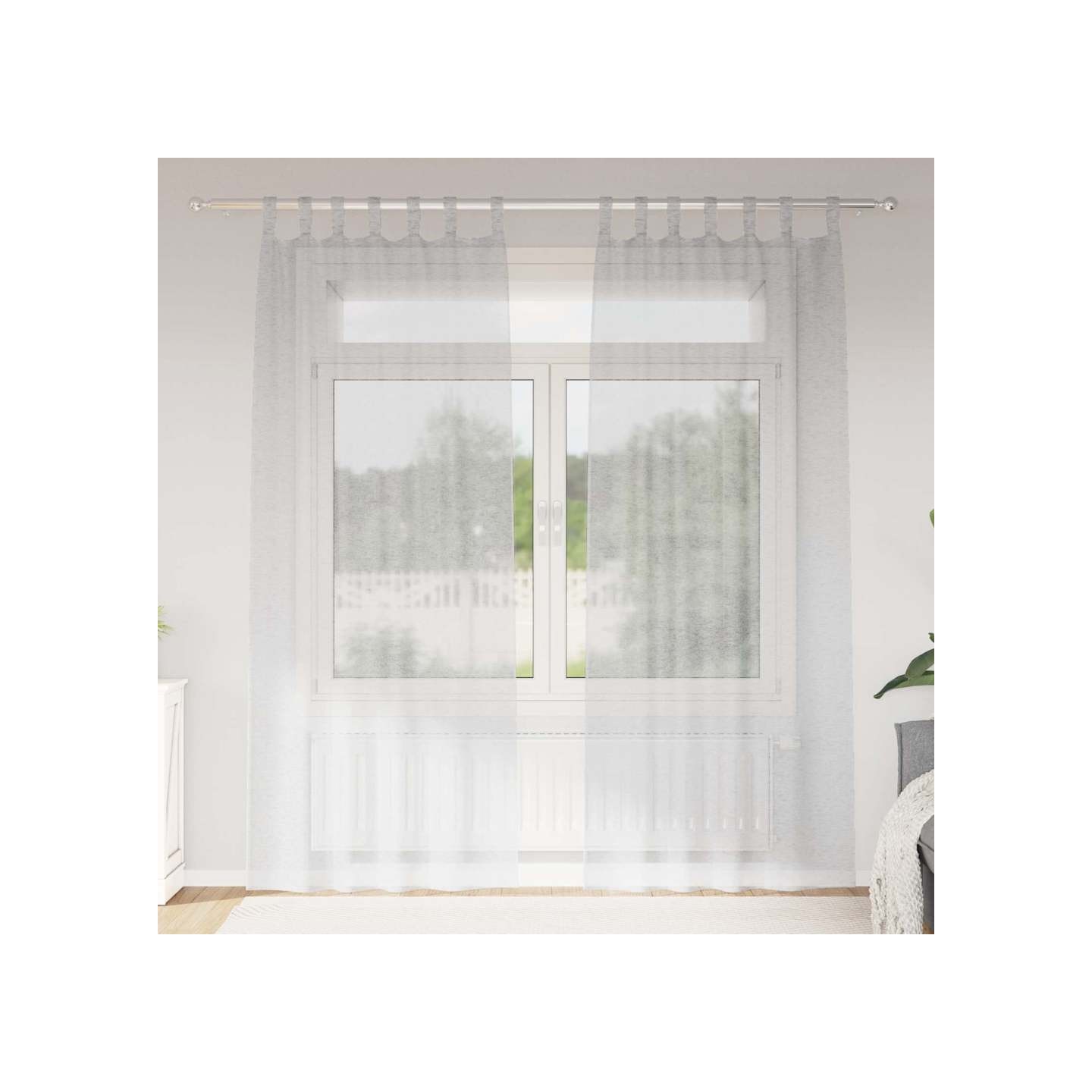 Rideau en Voile 2 pc Gris clair 260 x 140 cm Polyester