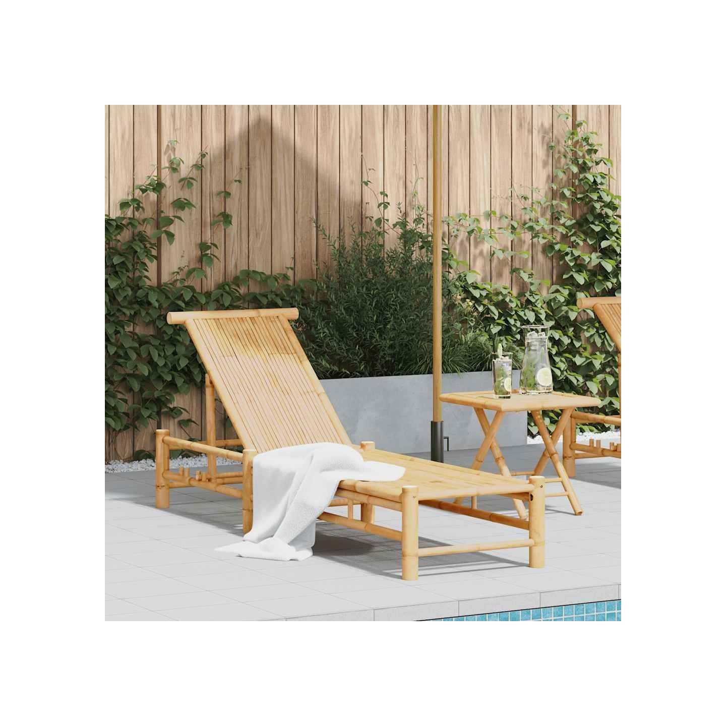 Chaise longue 55x199x30 cm bambou