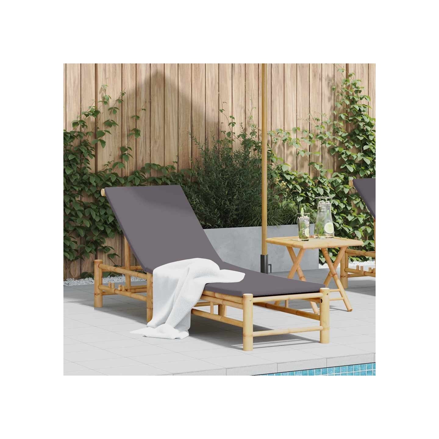 Transat avec coussins 55 x 199 x 30 cm en bambou