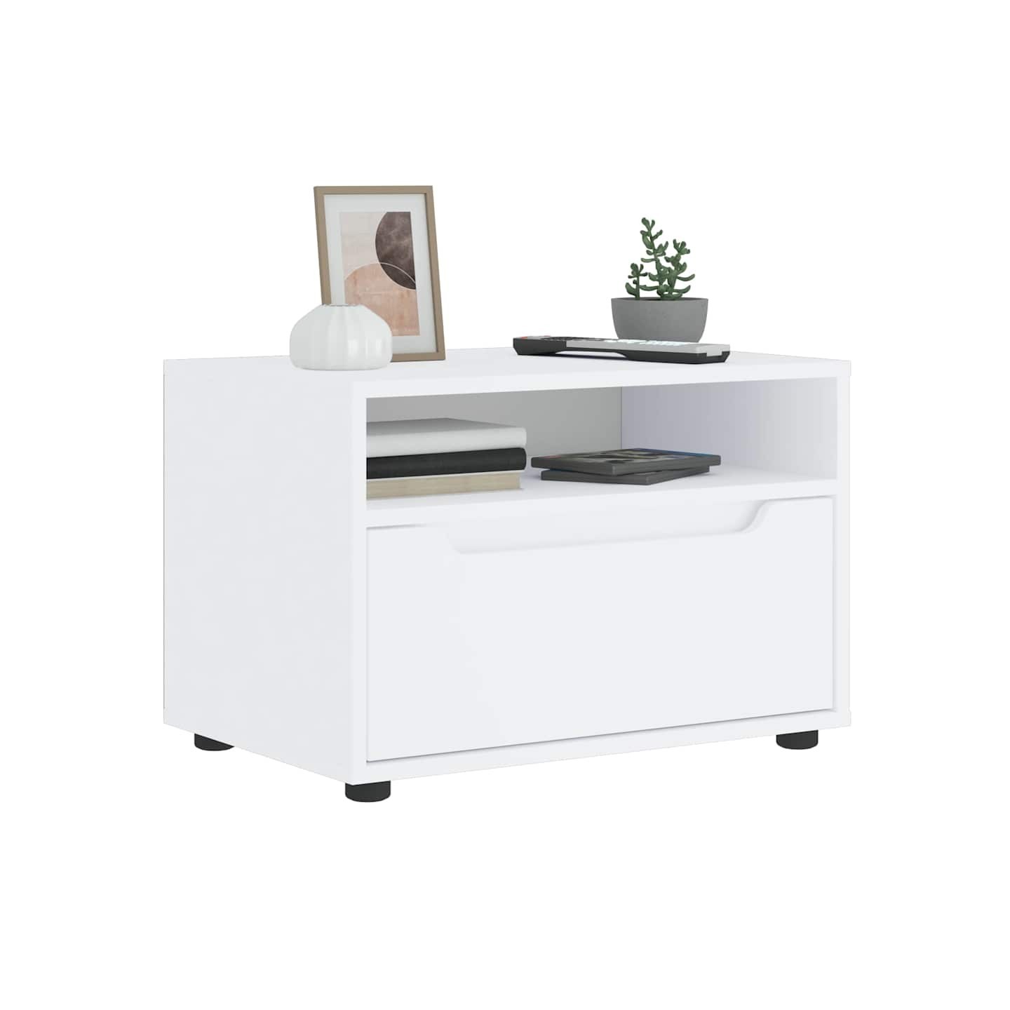 Meuble TV VISNES blanc 60x40x38 cm bois d'ingénierie
