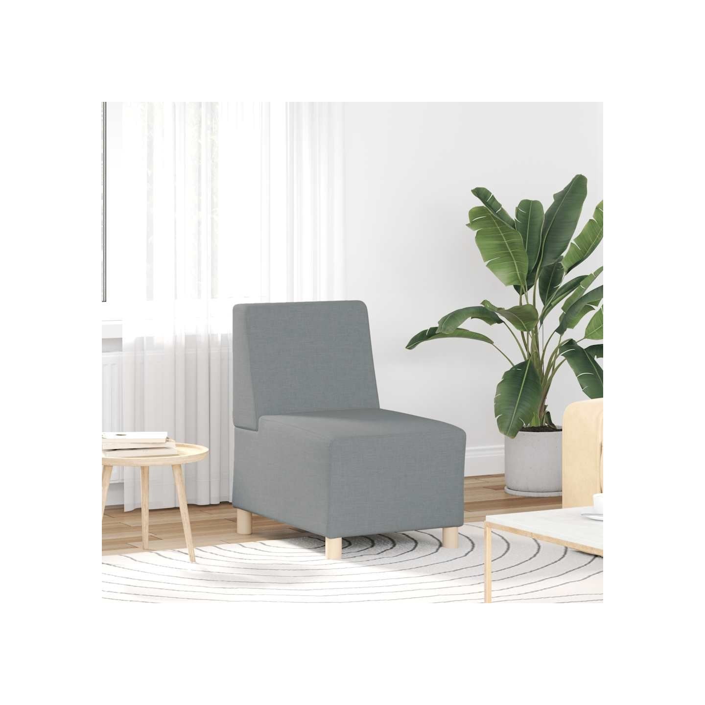 Canapé modulaire sans accoudoirs Gris clair 55 cm Tissu