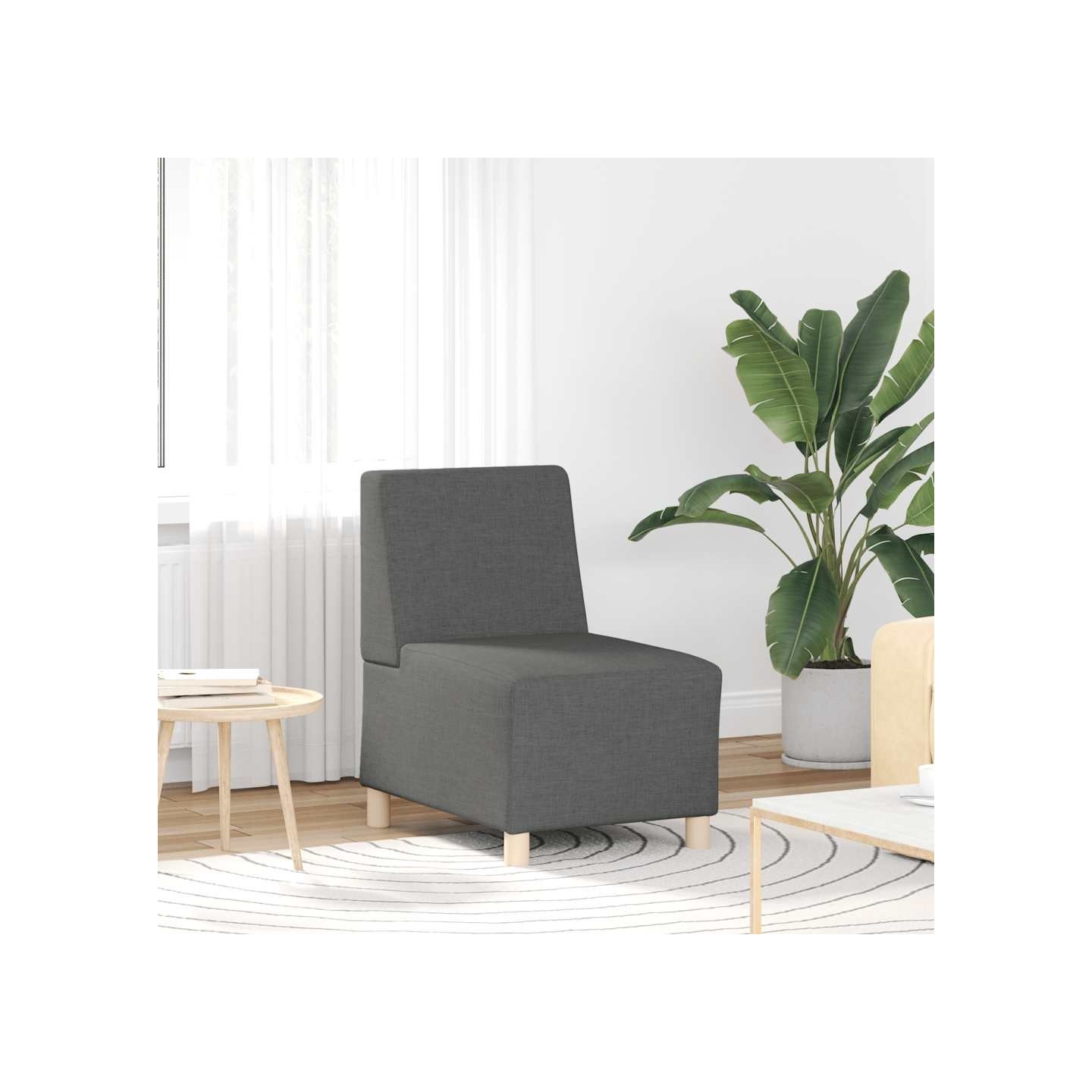 Canapé modulaire sans accoudoirs Gris foncé 55 cm Tissu