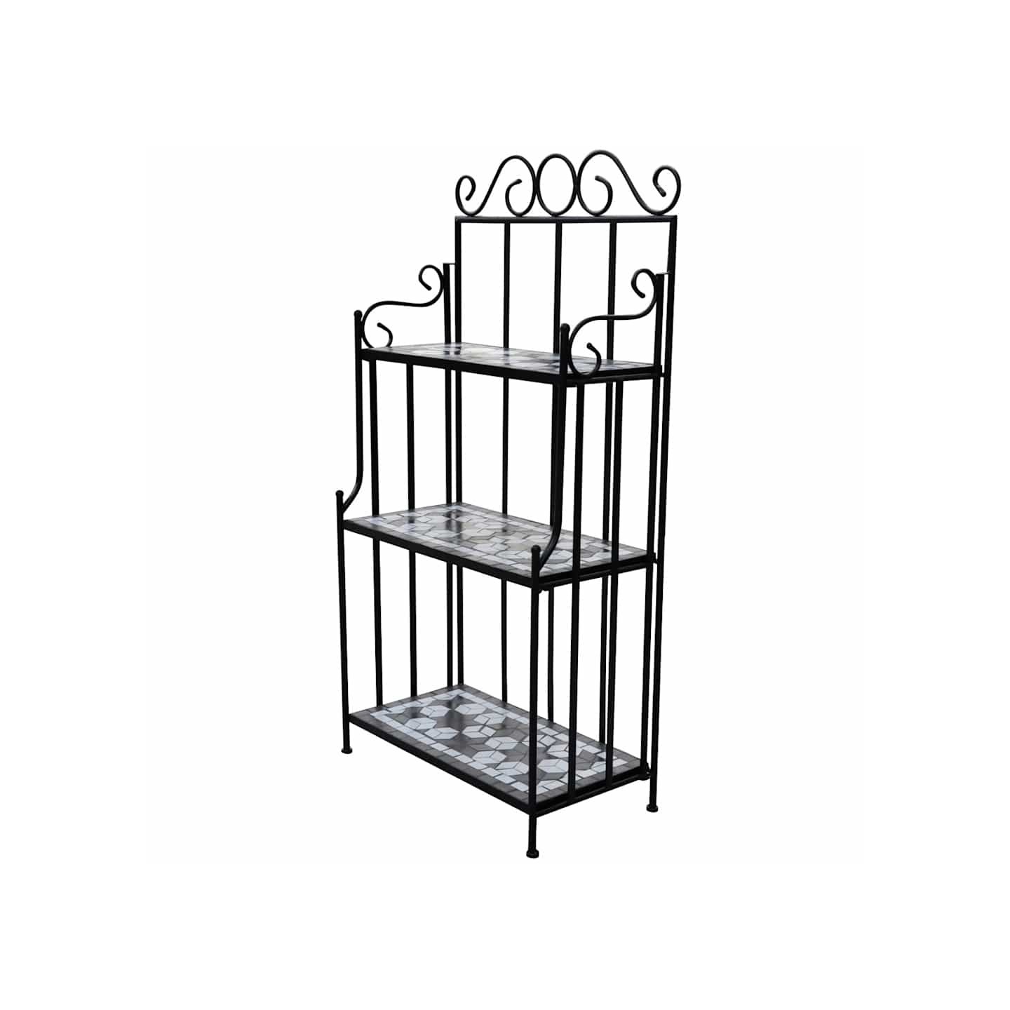 Support pour plantes Mosaïque noir et blanc