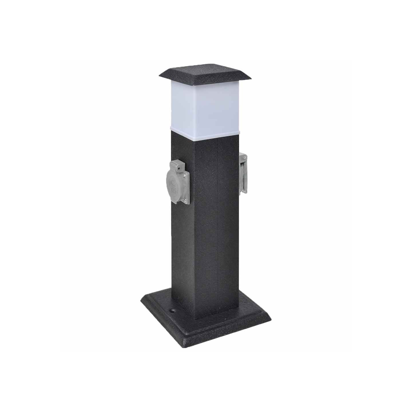 Pilier avec lampe pour prise de jardin Noir