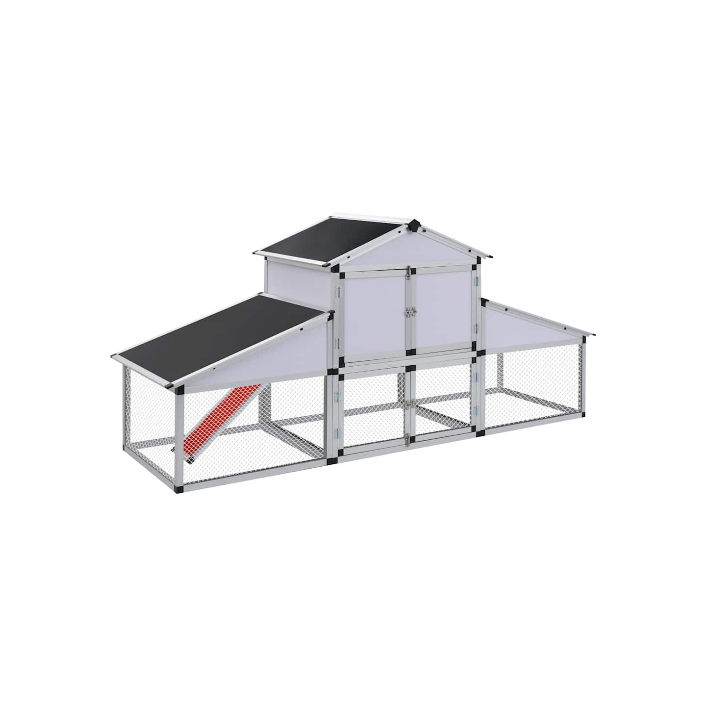 Poulailler avec rampes et nichoir Aluminium