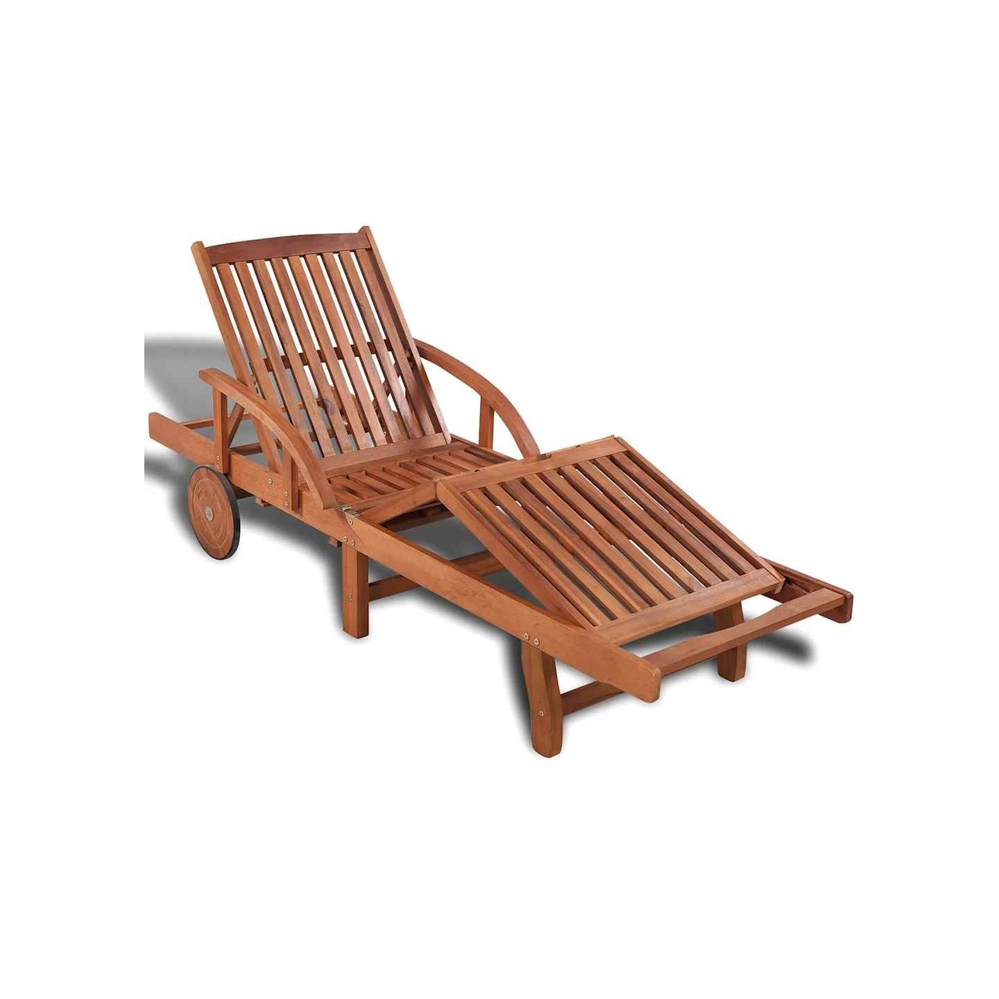 Chaise longue bois massif d'acacia