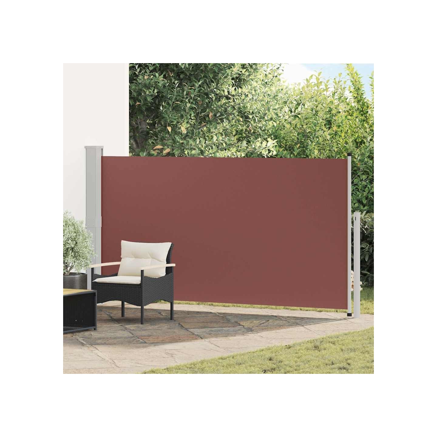 Auvent latéral rétractable de patio 160 x 300 cm Marron
