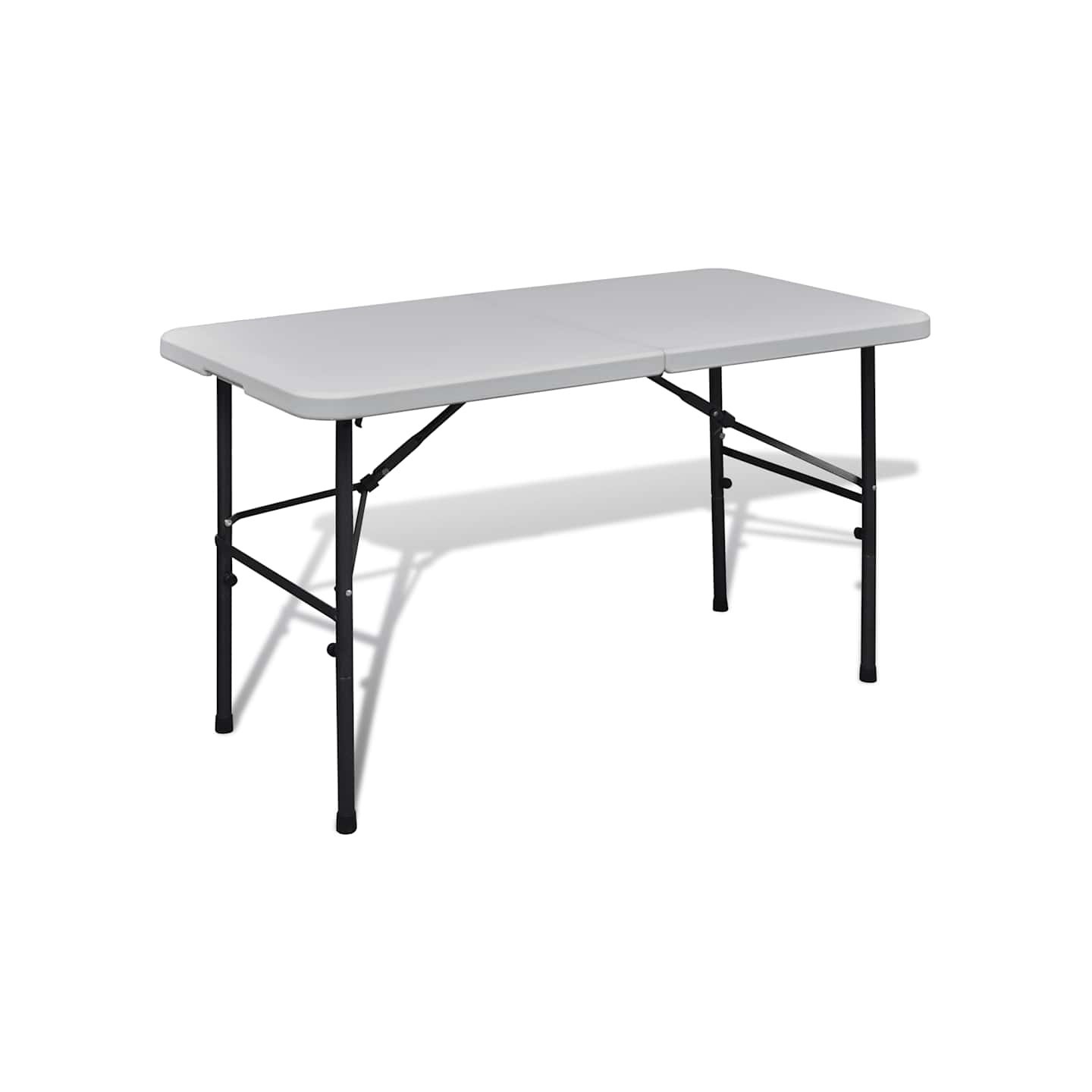 Table de jardin pliable 122 cm blanche en HDPE