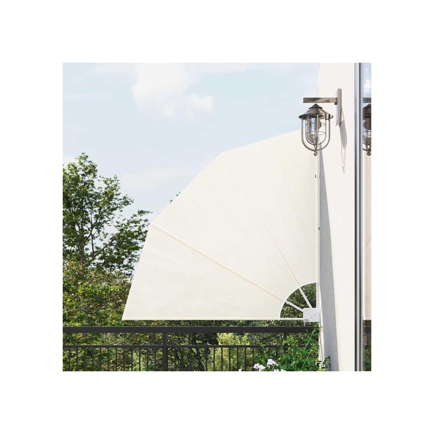 Auvent latéral pliable de balcon Crème 140x140 cm