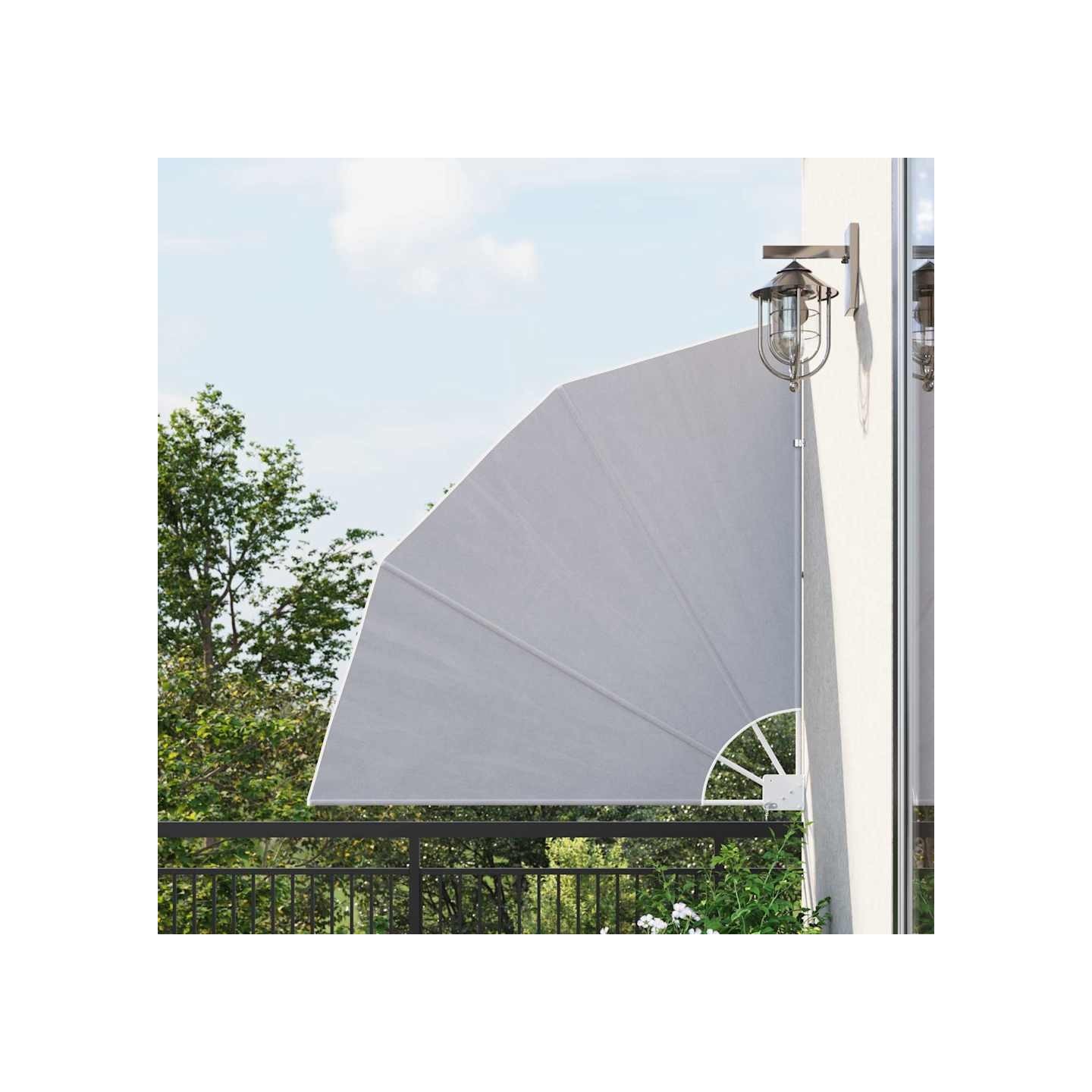 Auvent latéral pliable de balcon Gris 140x140 cm