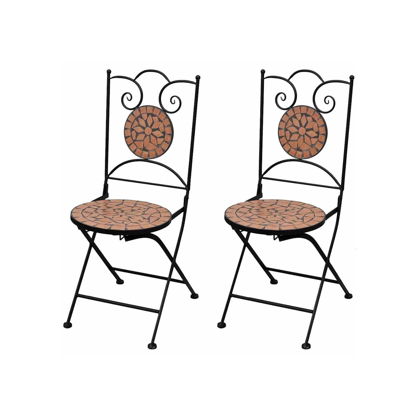 Chaises pliantes 2 pièces en céramique terre cuite
