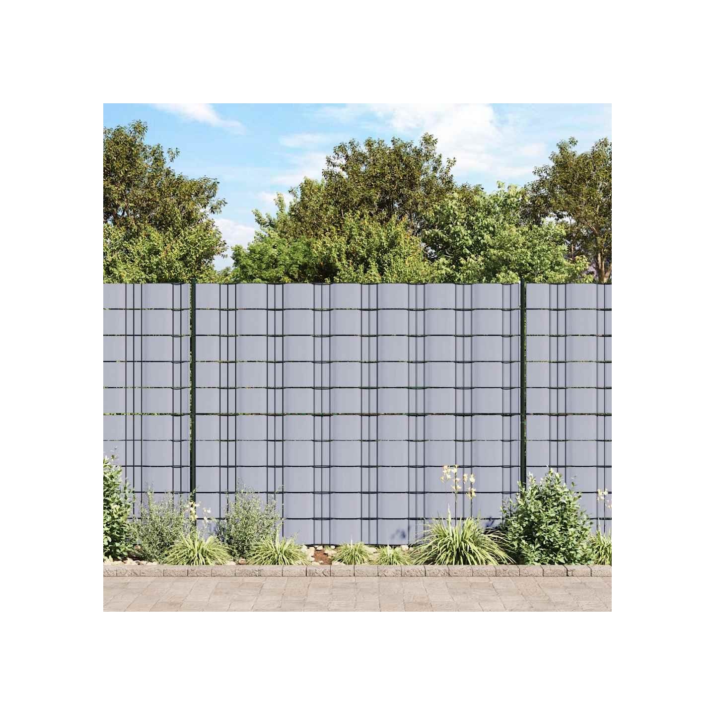 Bande de confidentialité PVC 70 x 0,19 m Gris clair