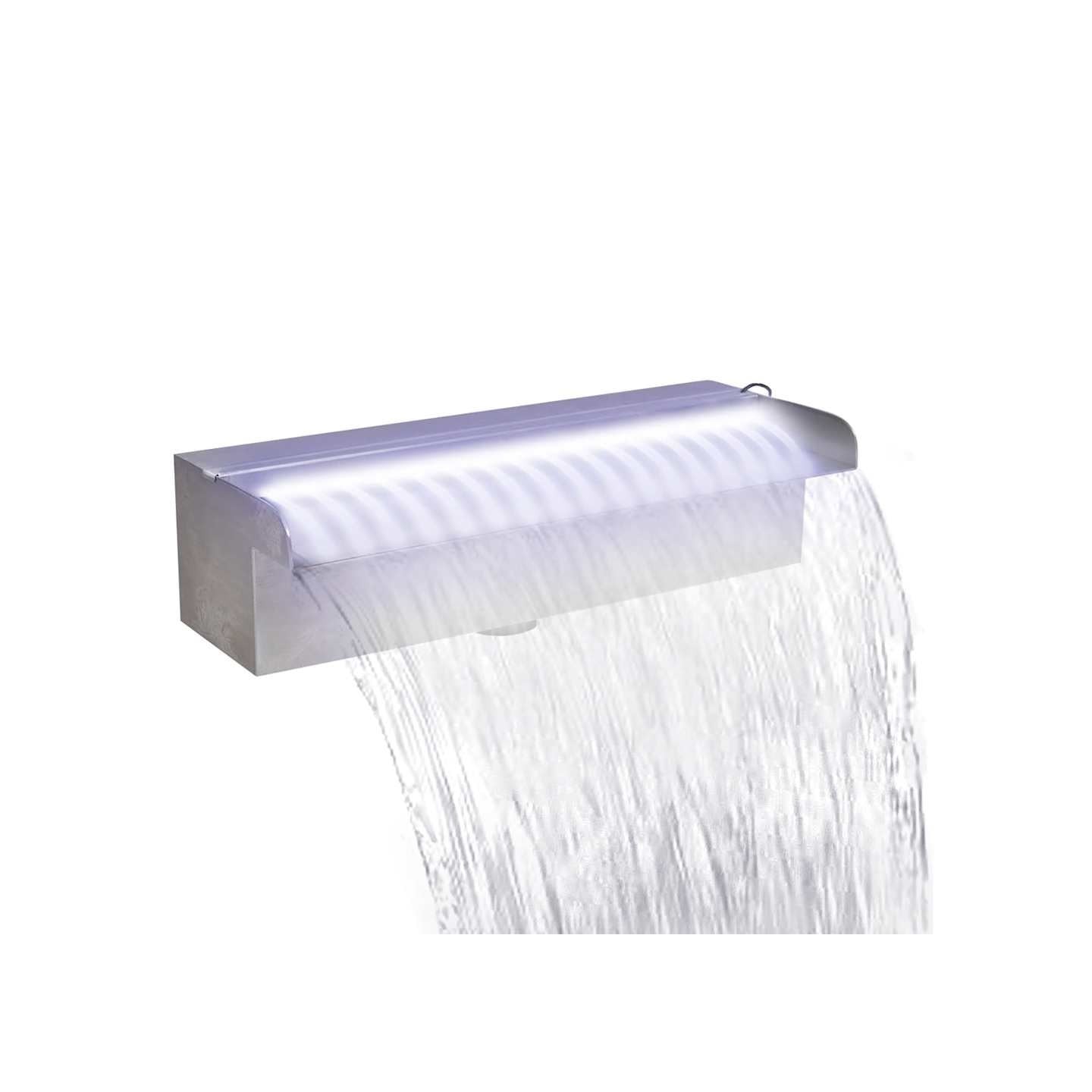 Fontaine rectangulaire de piscine avec LED Inox 30 cm