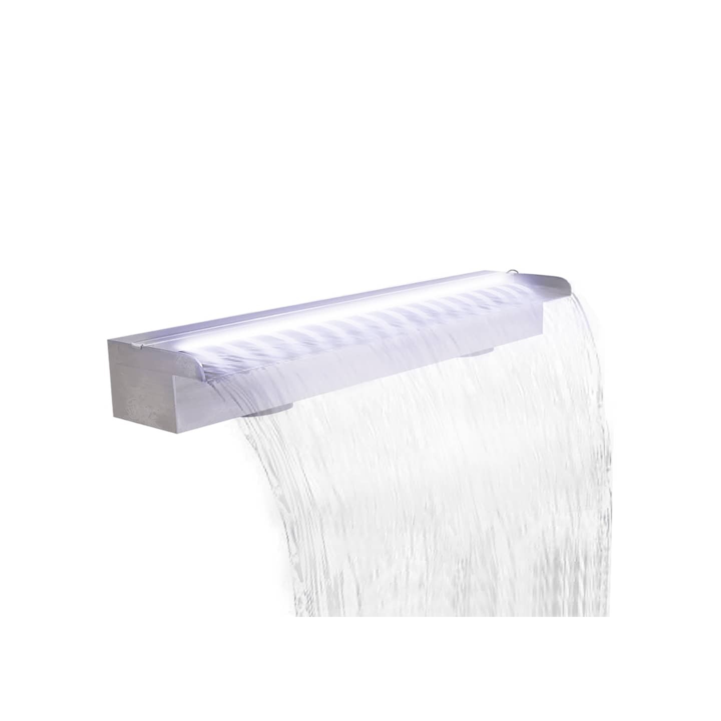 Lame d'eau rectangulaire à LED 90 cm en acier inoxydable pour piscine