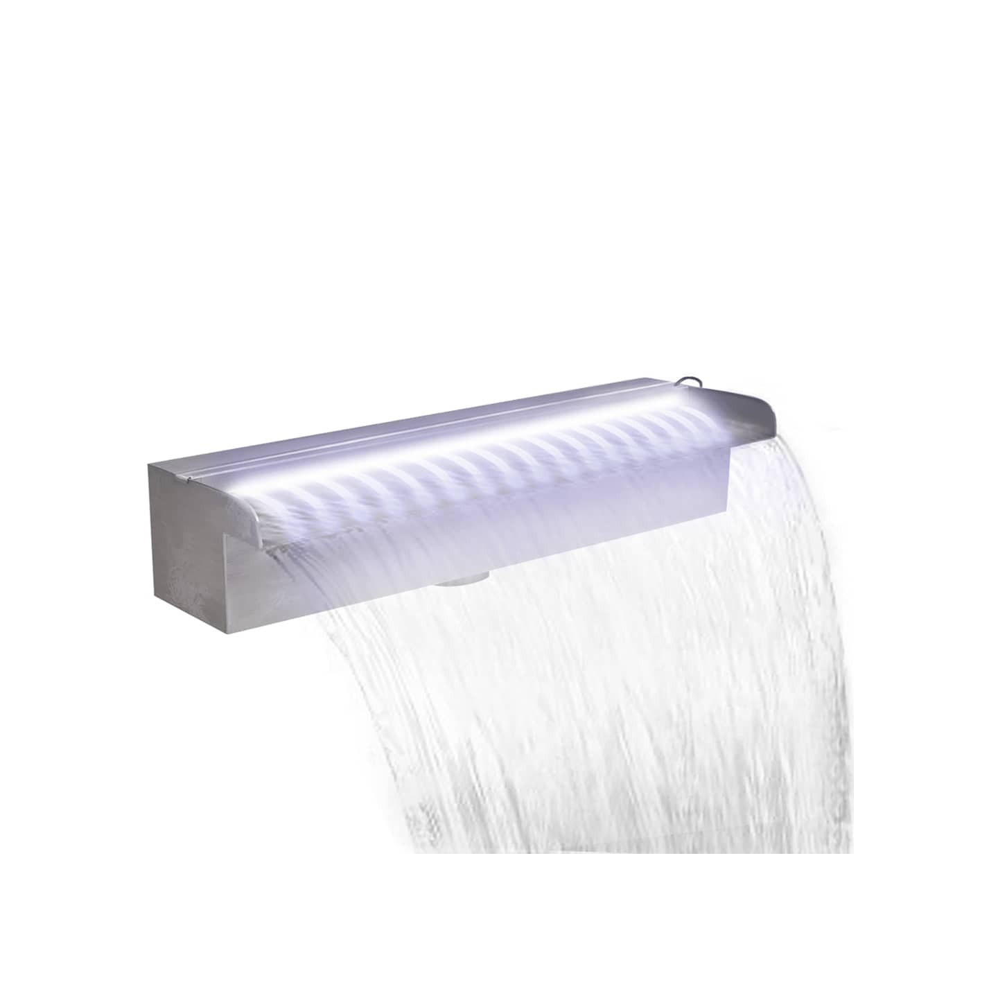 Lame d'eau rectangulaire à LED 45 cm en acier inoxydable pour piscine