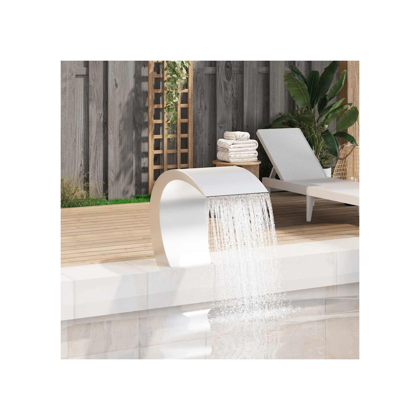 Fontaine cascade de piscine Acier inoxydable 45 x 30 x 60 cm