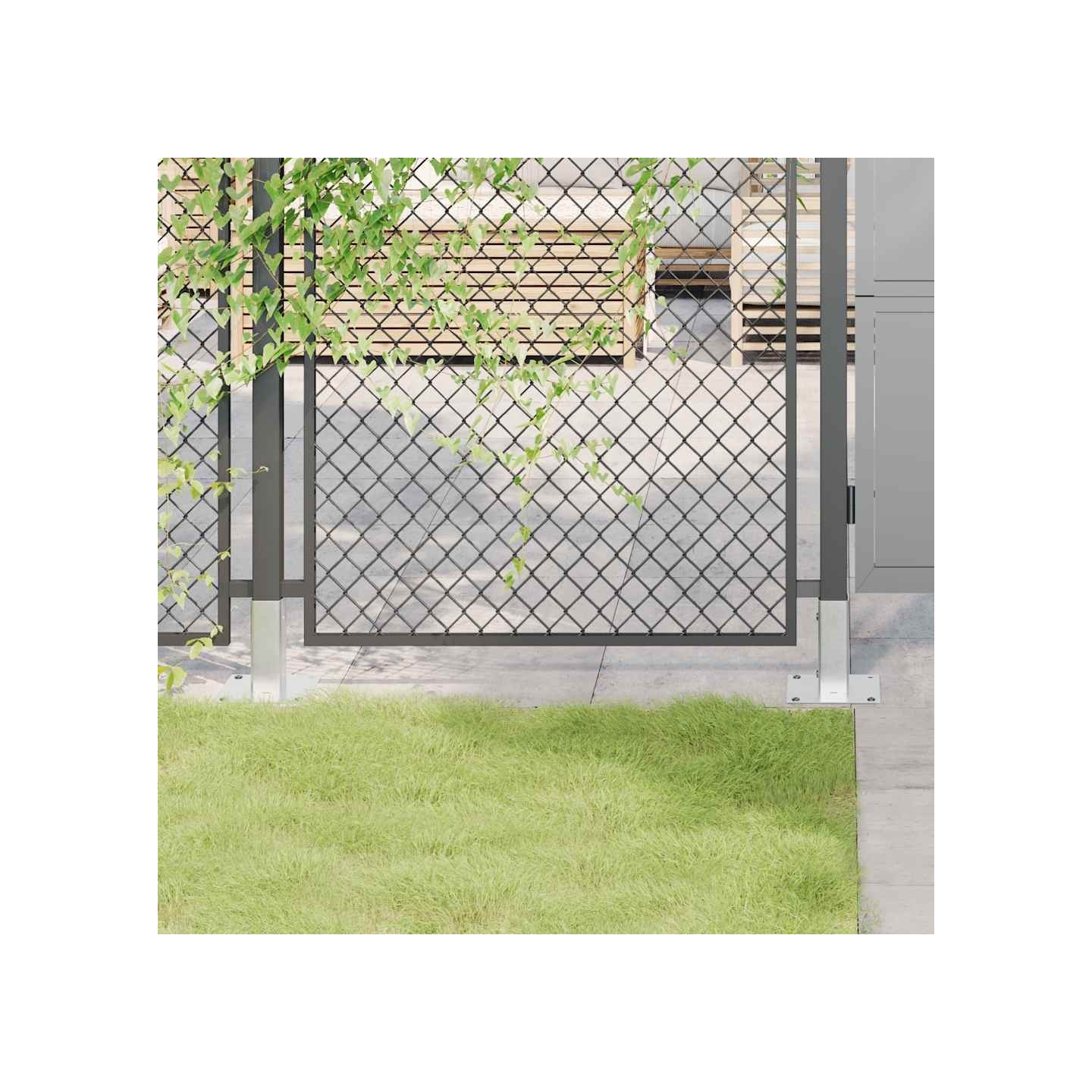 Bases de poteau carrées 4 pcs argent 46x46 mm acier galvanisé