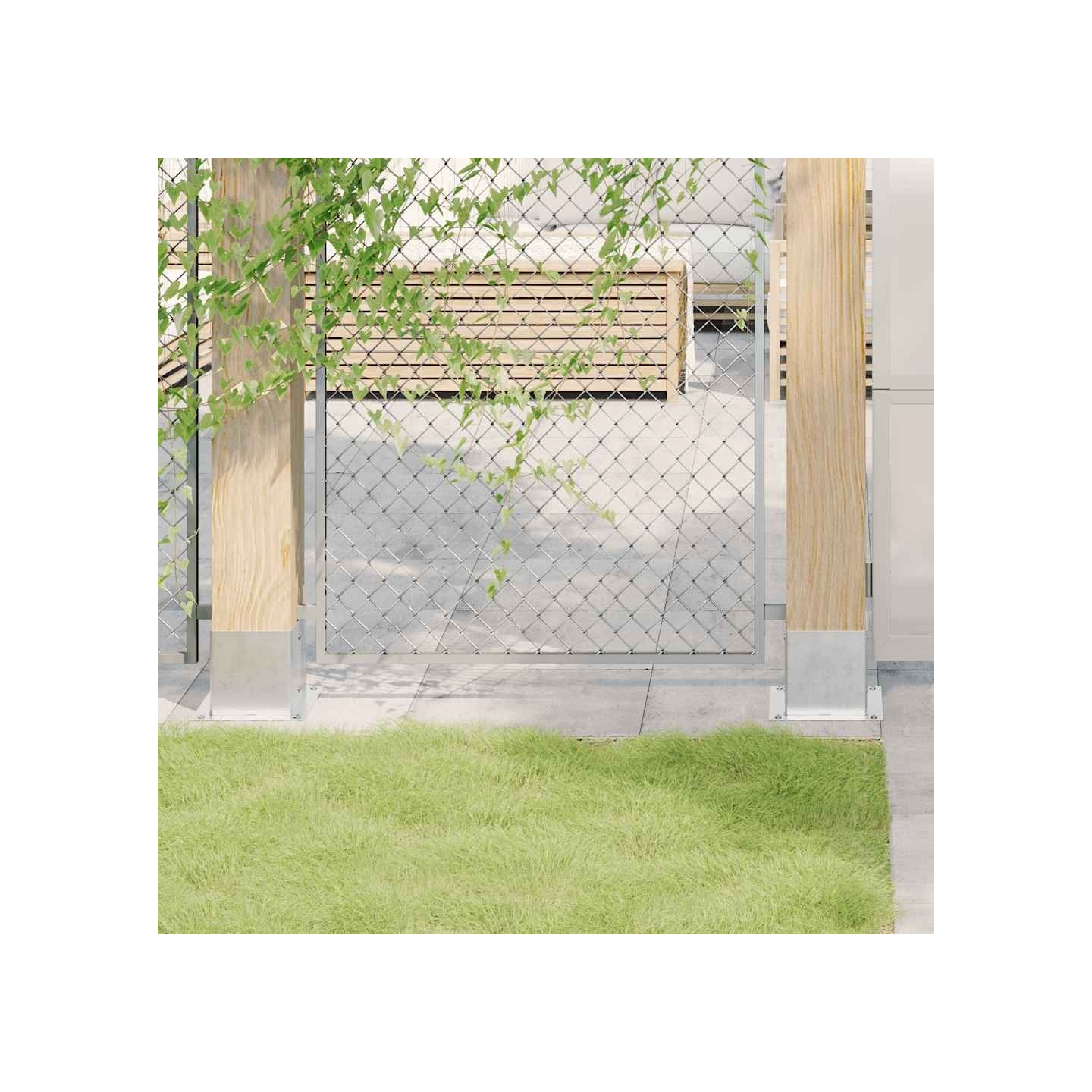Bases de poteau carrées 4 pcs argent 141x141 mm acier galvanisé
