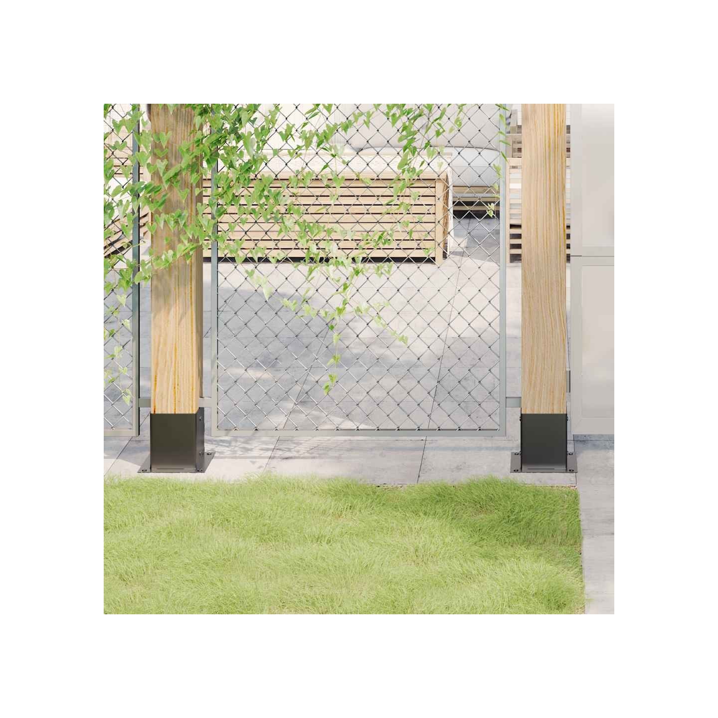 Bases de poteau carrées 4 pcs anthracite 121x121 mm